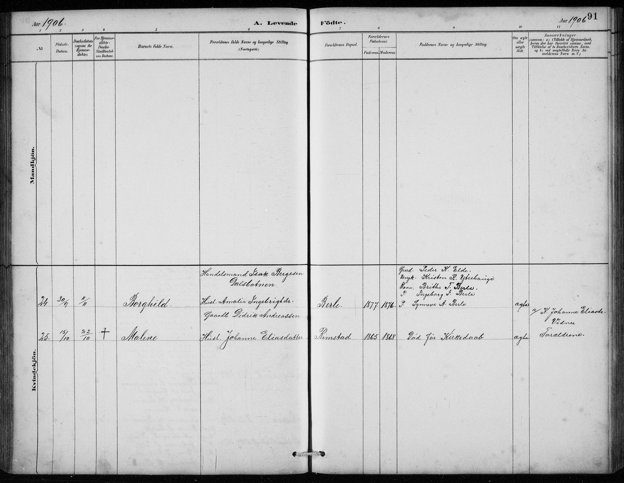 Davik sokneprestembete, AV/SAB-A-79701/H/Hab/Habc/L0002: Parish register (copy) no. C 2, 1889-1906, p. 91