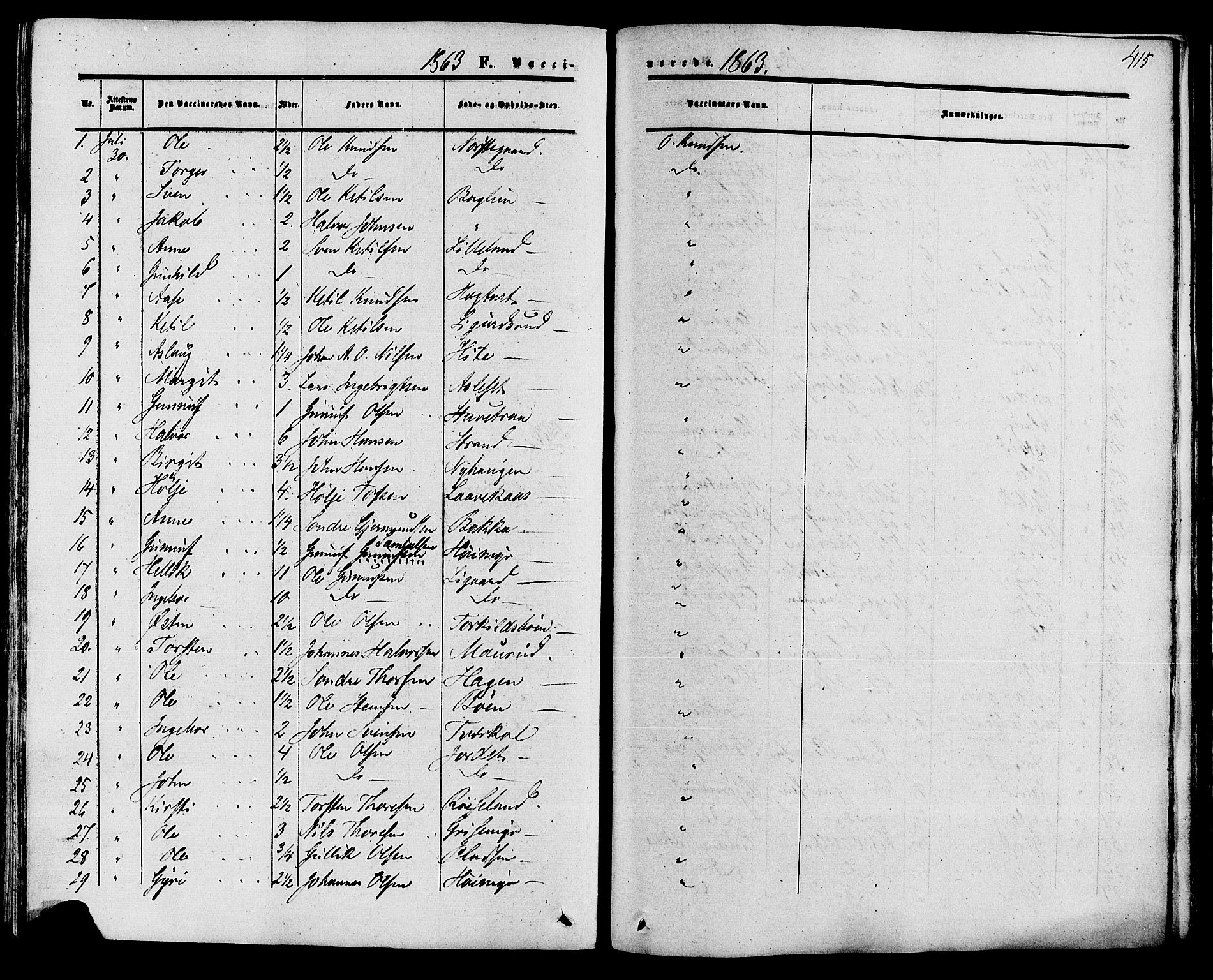 Tinn kirkebøker, SAKO/A-308/F/Fa/L0006: Parish register (official) no. I 6, 1857-1878, p. 415