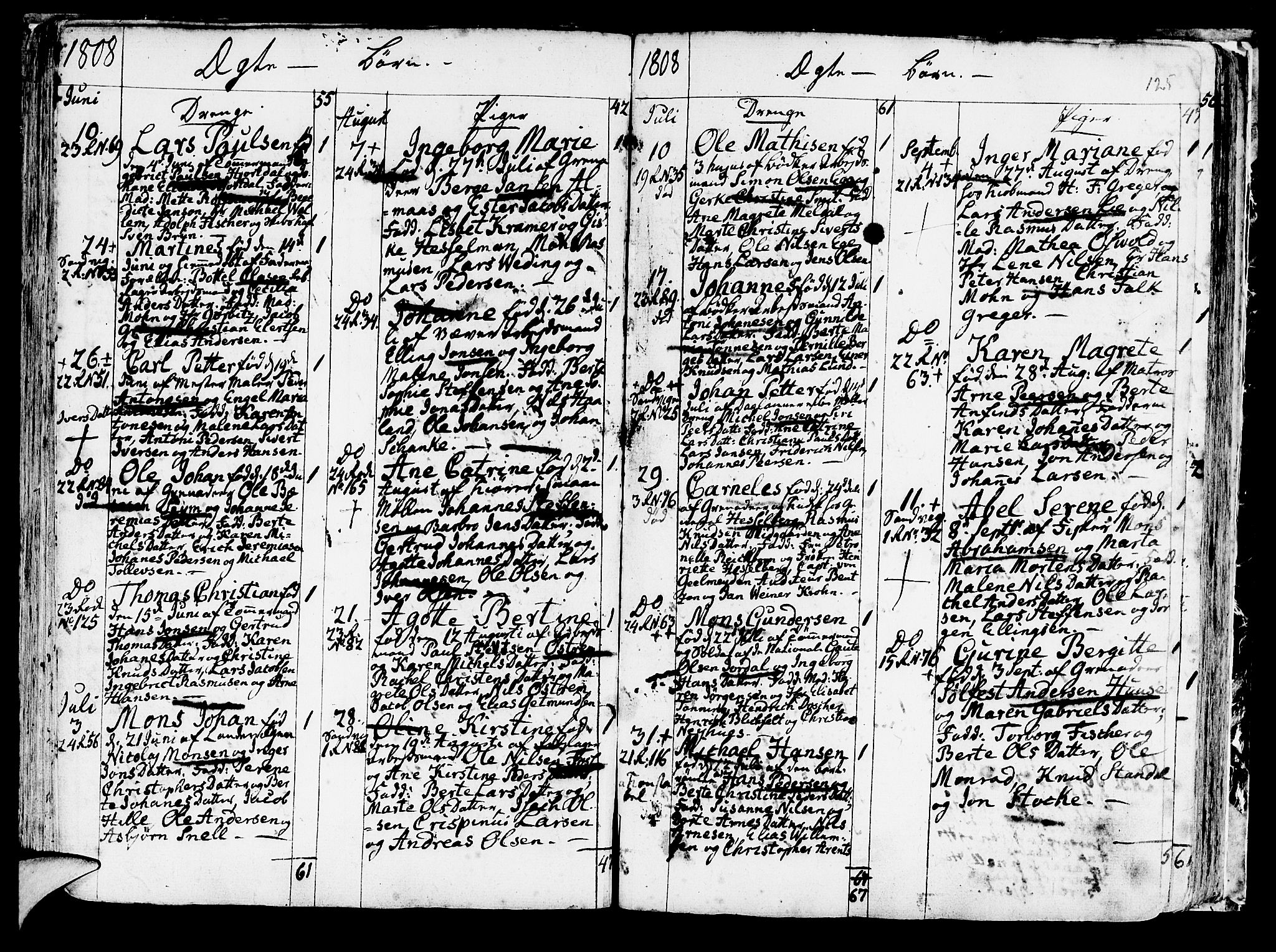 Korskirken sokneprestembete, SAB/A-76101/H/Haa/L0006: Parish register (official) no. A 6, 1790-1820, p. 125