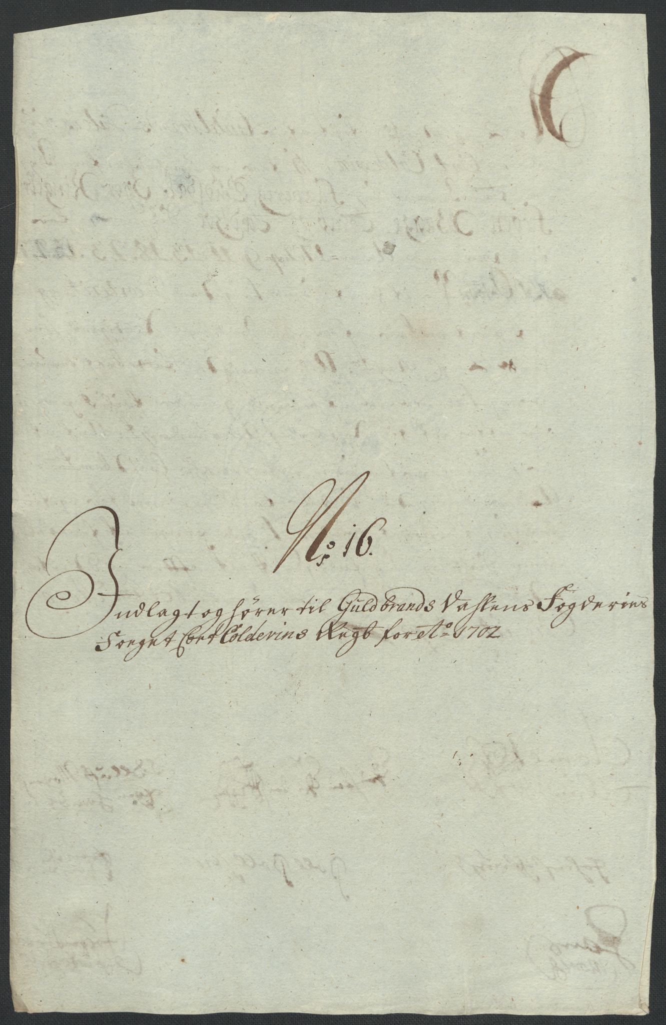 Rentekammeret inntil 1814, Reviderte regnskaper, Fogderegnskap, AV/RA-EA-4092/R17/L1175: Fogderegnskap Gudbrandsdal, 1702, p. 149