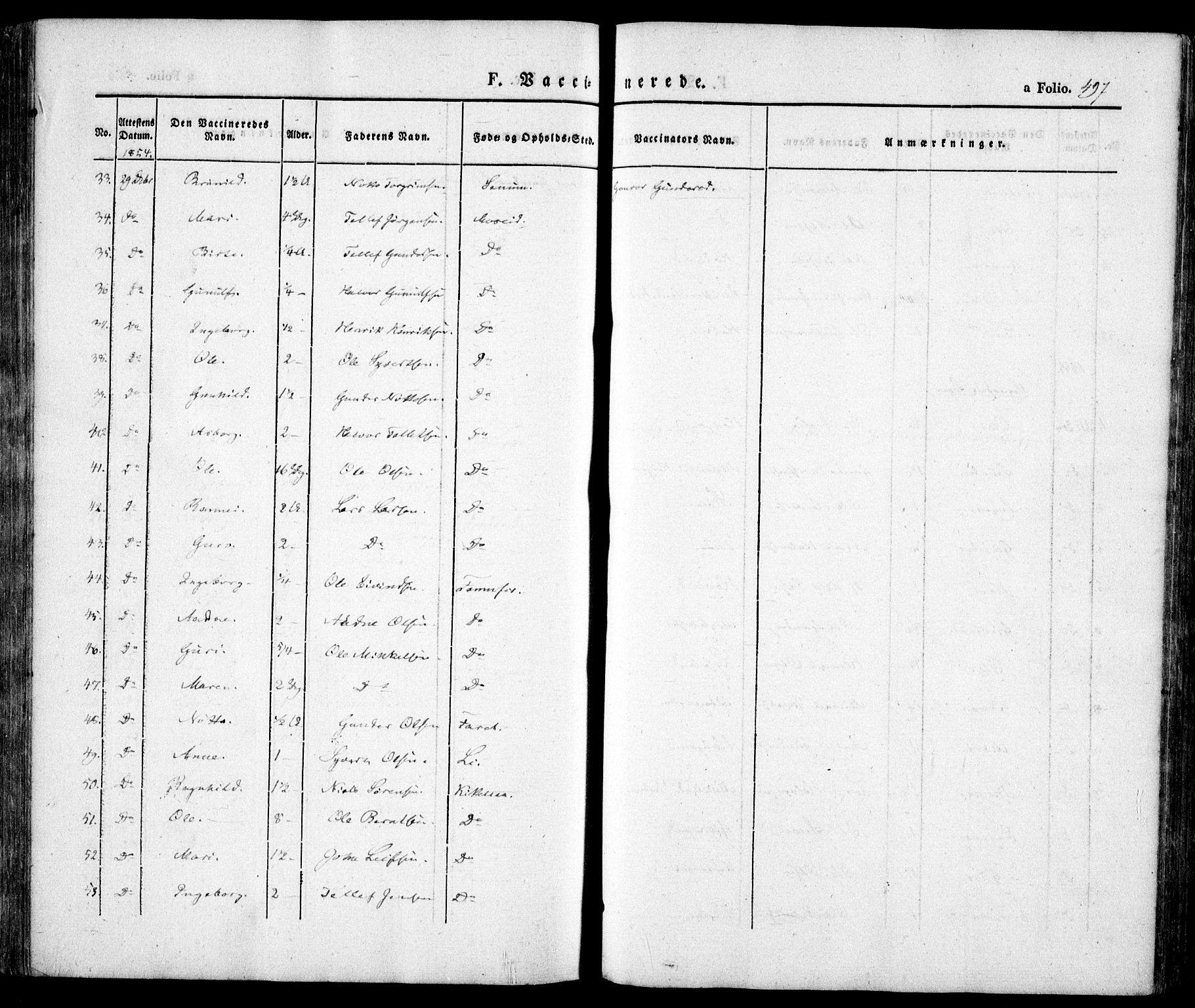 Evje sokneprestkontor, AV/SAK-1111-0008/F/Fa/Faa/L0005: Parish register (official) no. A 5, 1843-1865, p. 497