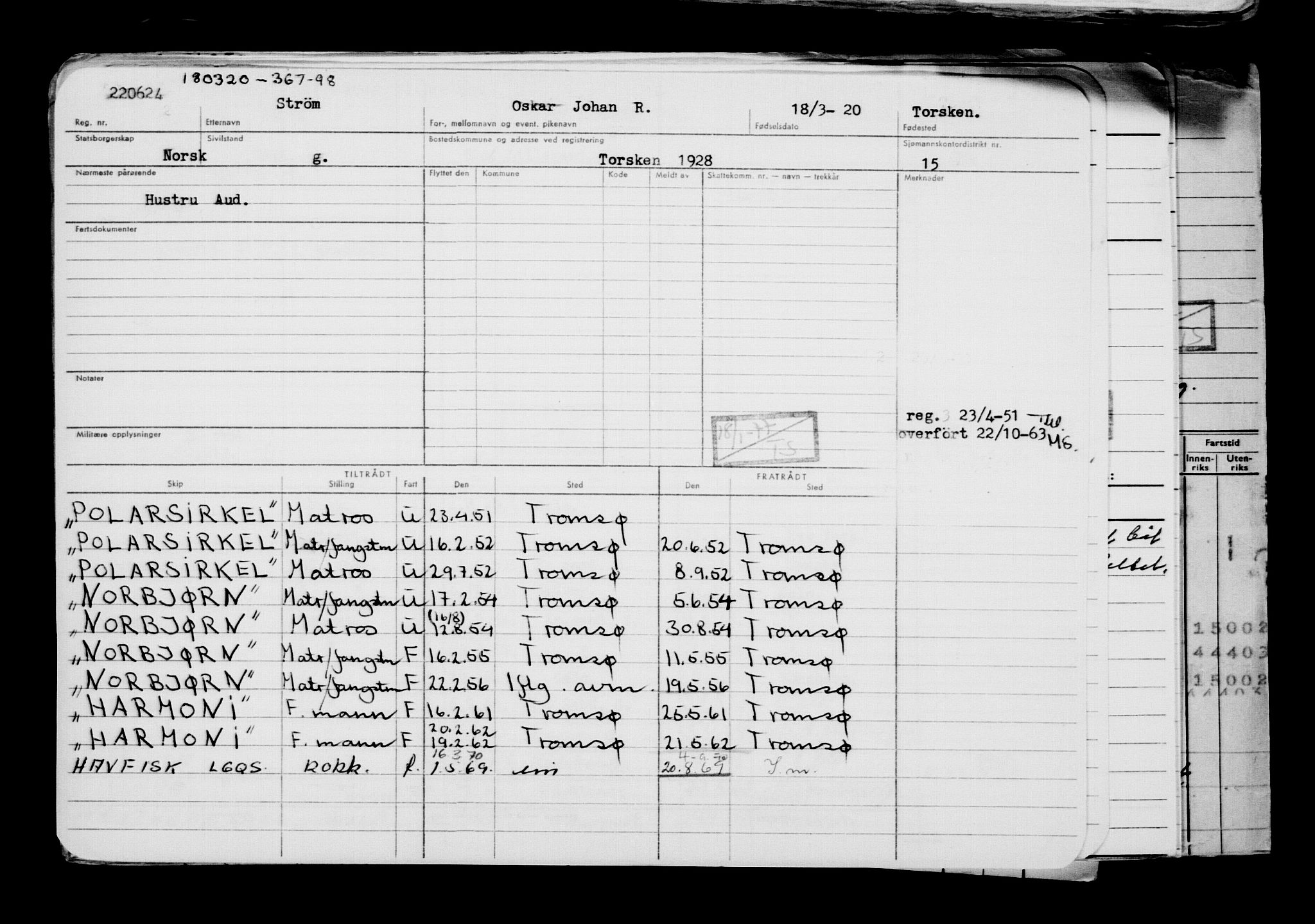 Direktoratet for sjømenn, AV/RA-S-3545/G/Gb/L0178: Hovedkort, 1920, p. 399