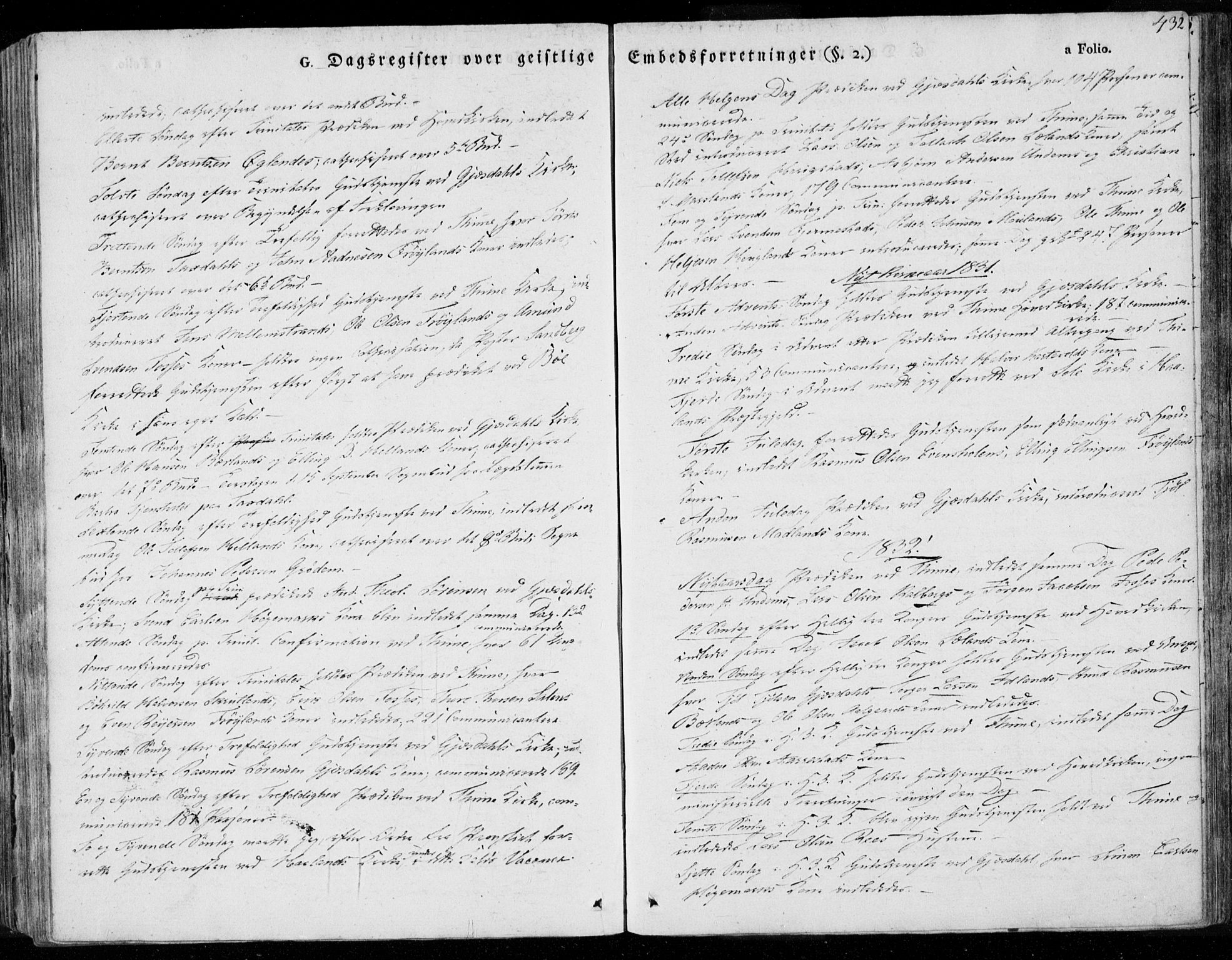 Lye sokneprestkontor, AV/SAST-A-101794/001/30BA/L0004: Parish register (official) no. A 4, 1826-1841, p. 432