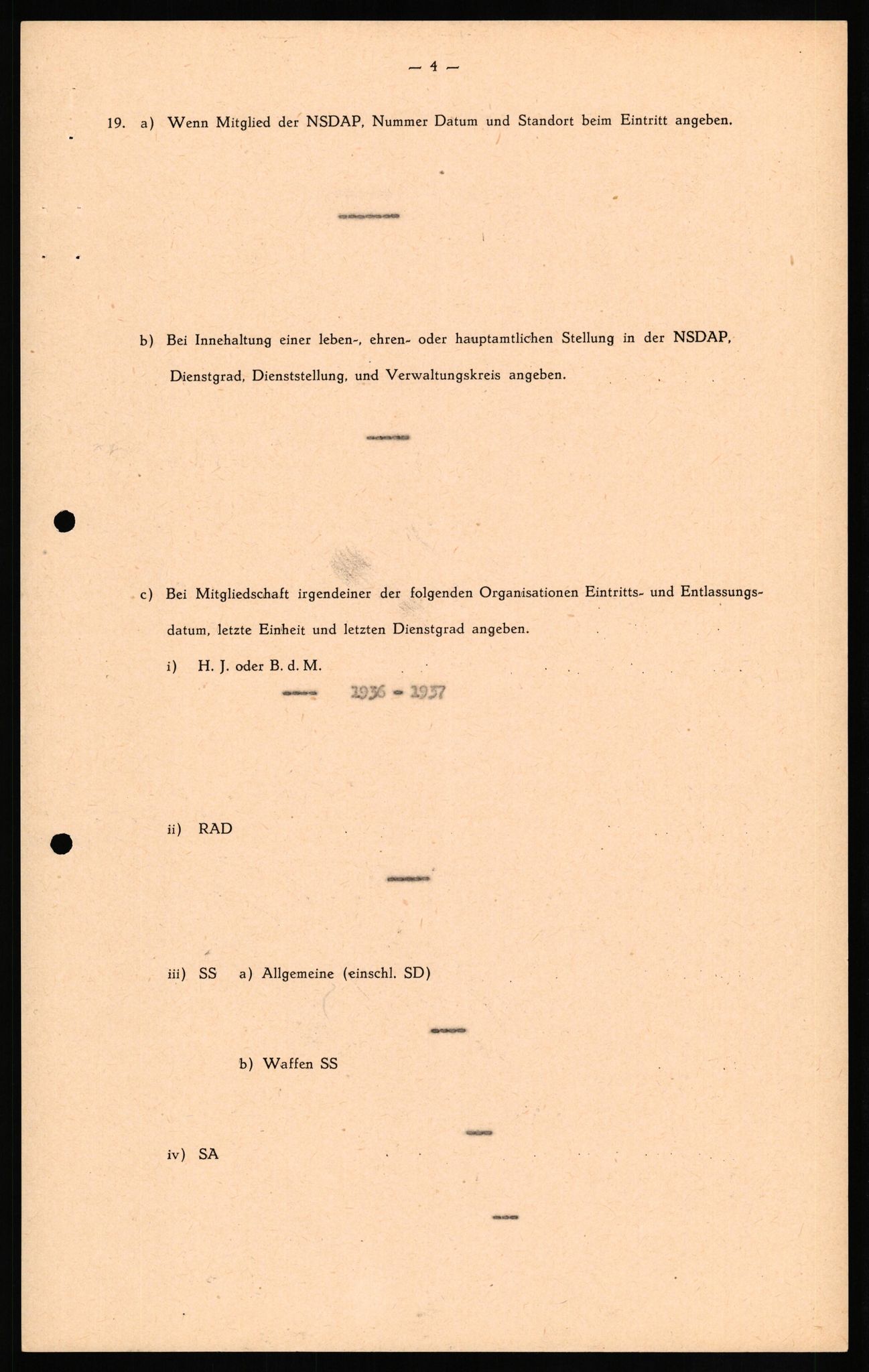 Forsvaret, Forsvarets overkommando II, RA/RAFA-3915/D/Db/L0020: CI Questionaires. Tyske okkupasjonsstyrker i Norge. Tyskere., 1945-1946, p. 127