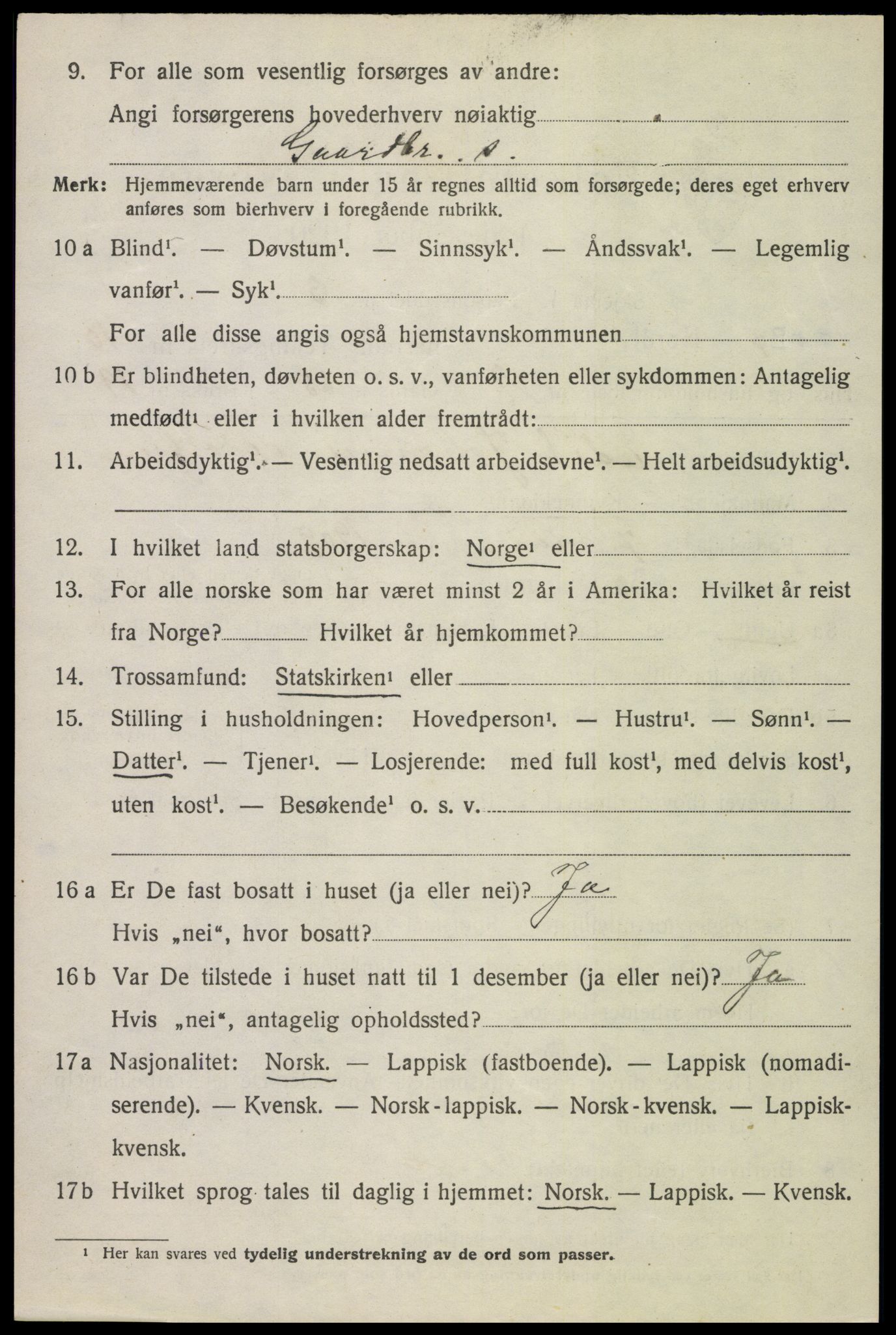 SAT, 1920 census for Bø, 1920, p. 8769