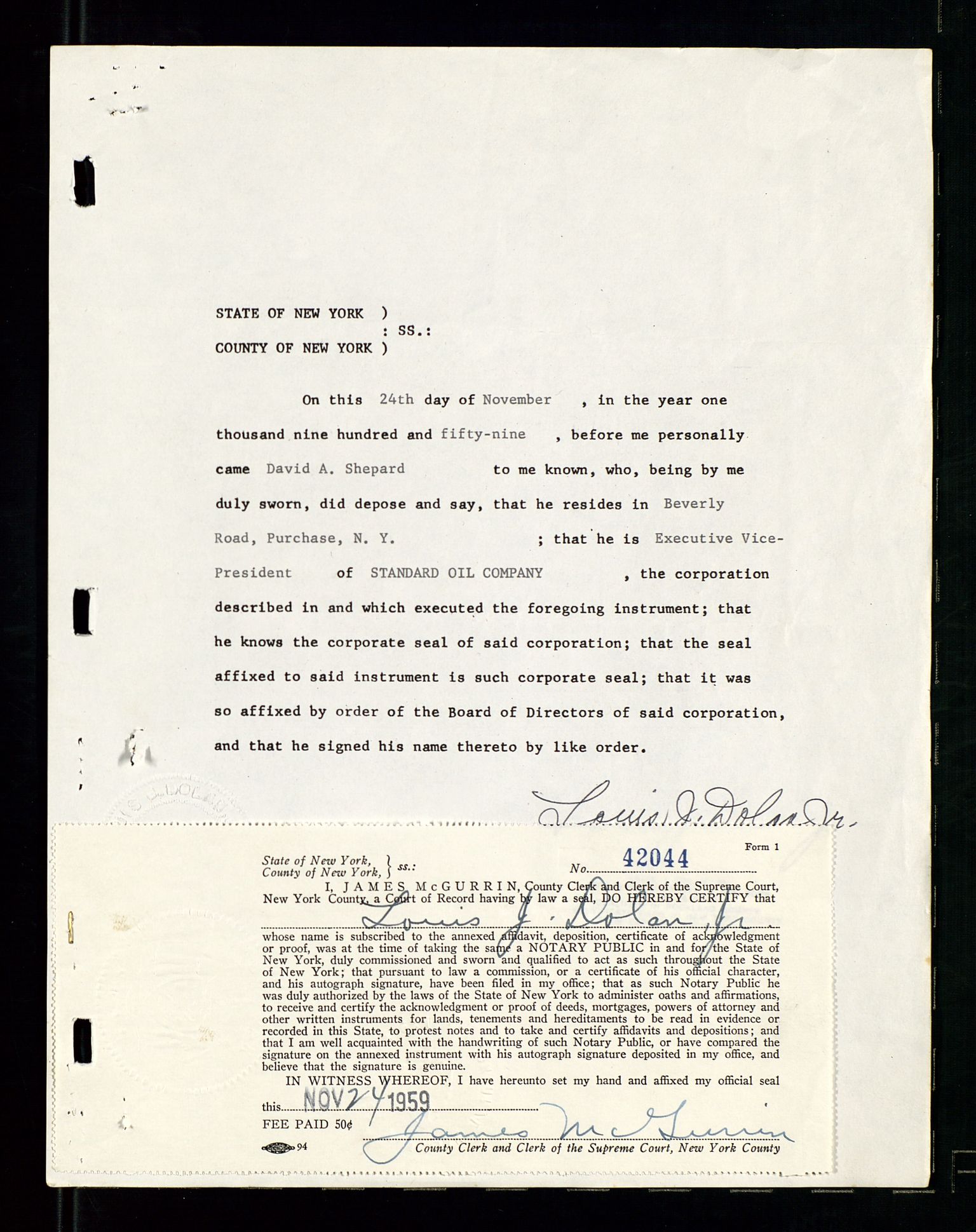 PA 1537 - A/S Essoraffineriet Norge, AV/SAST-A-101957/A/Aa/L0001/0002: Styremøter / Shareholder meetings, board meetings, by laws (vedtekter), 1957-1960, p. 47