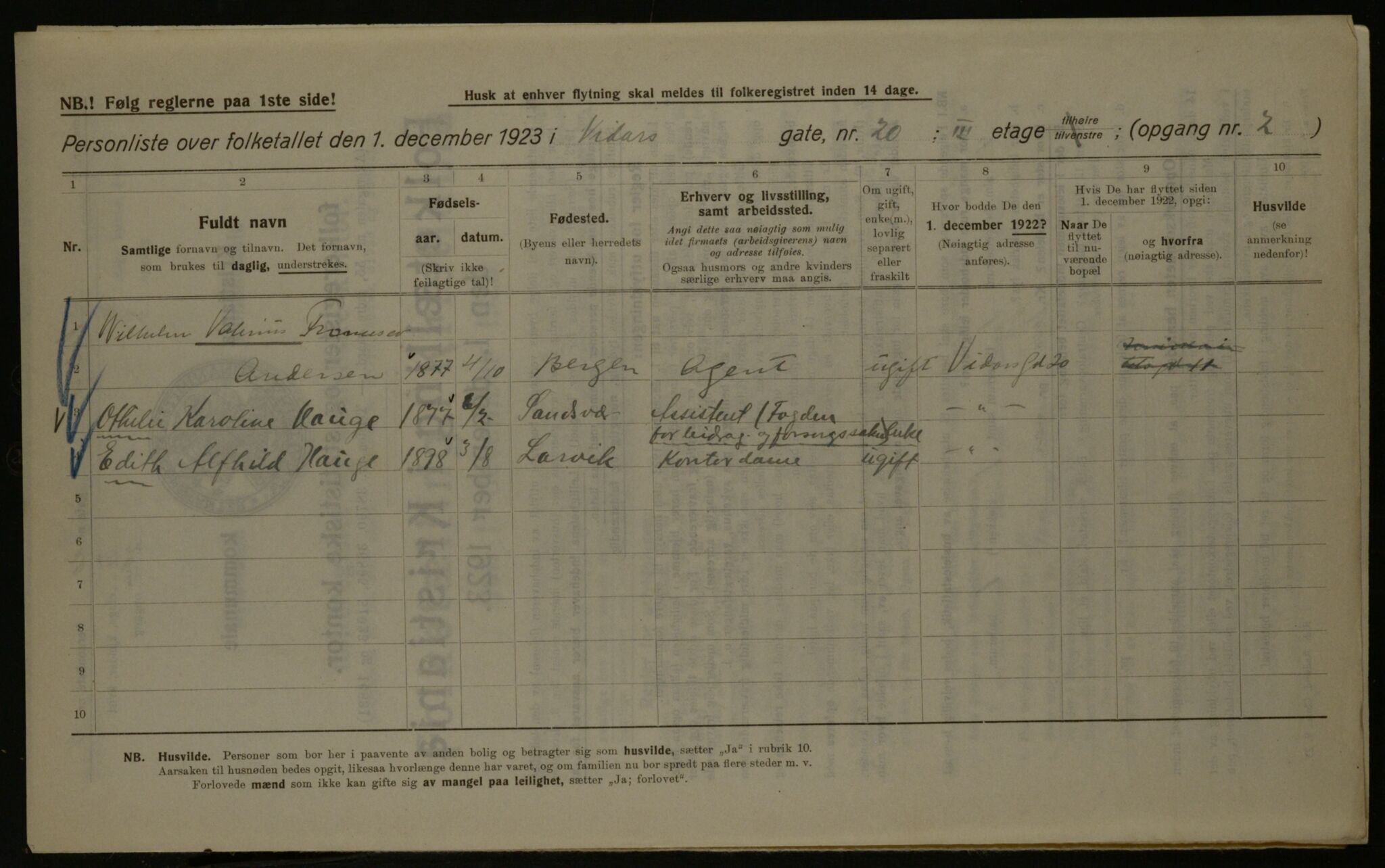 OBA, Municipal Census 1923 for Kristiania, 1923, p. 136471