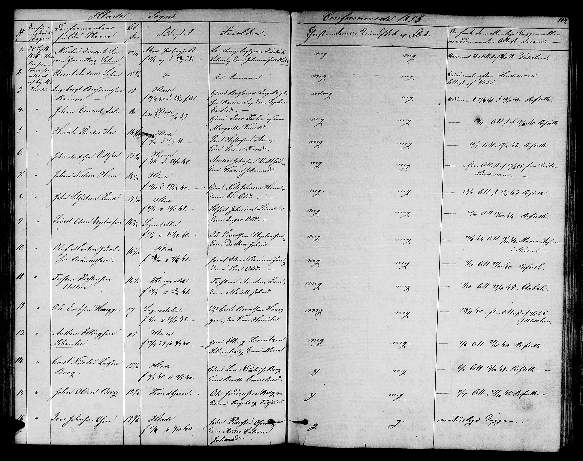 Ministerialprotokoller, klokkerbøker og fødselsregistre - Sør-Trøndelag, AV/SAT-A-1456/606/L0310: Parish register (copy) no. 606C06, 1850-1859, p. 114