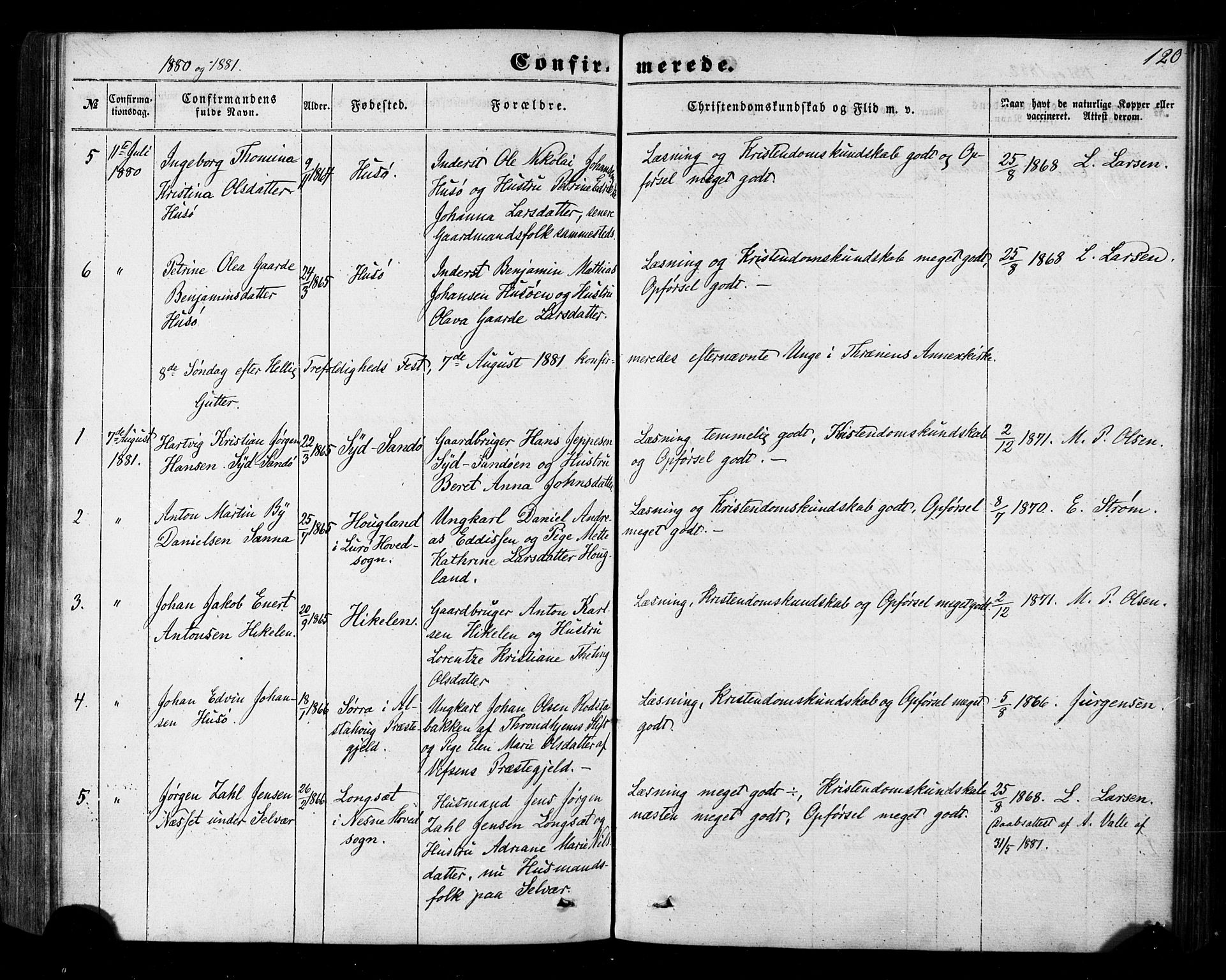 Ministerialprotokoller, klokkerbøker og fødselsregistre - Nordland, SAT/A-1459/840/L0579: Parish register (official) no. 840A01, 1863-1887, p. 120