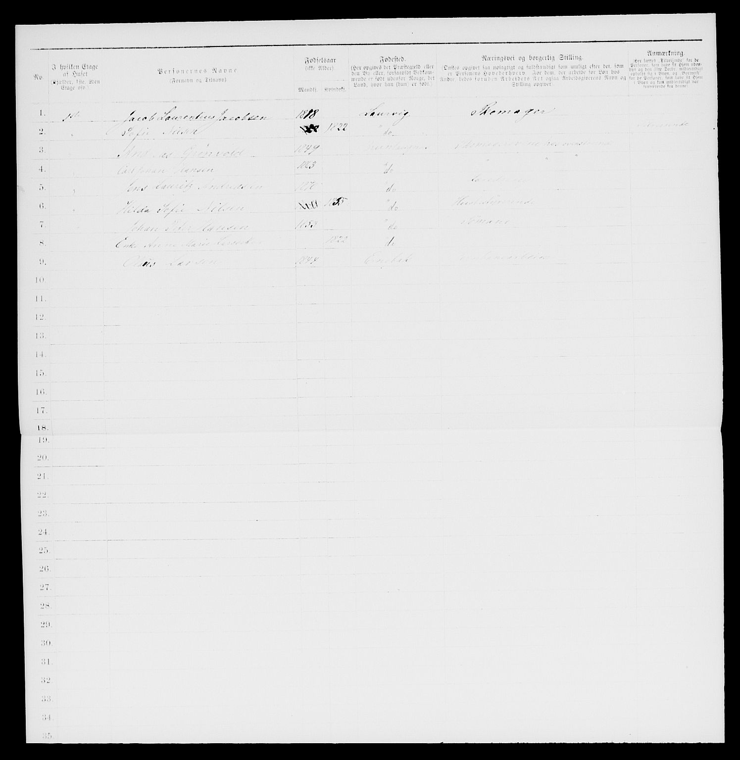 SAKO, 1885 census for 0707 Larvik, 1885, p. 1913