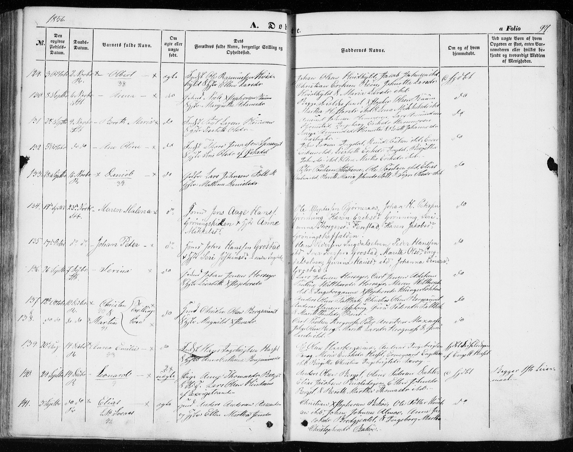 Ministerialprotokoller, klokkerbøker og fødselsregistre - Sør-Trøndelag, SAT/A-1456/646/L0611: Parish register (official) no. 646A09, 1848-1857, p. 97