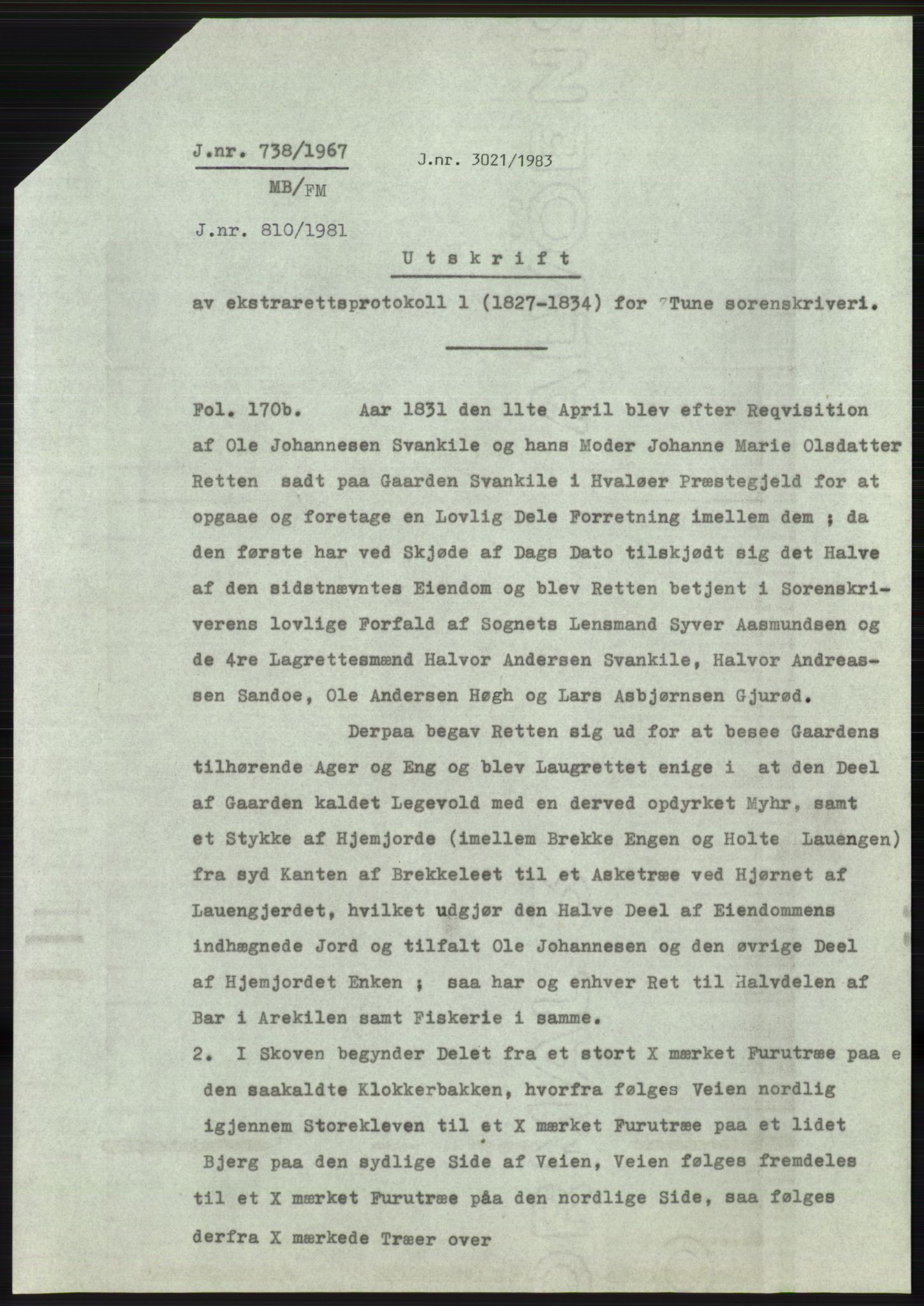 Statsarkivet i Oslo, AV/SAO-A-10621/Z/Zd/L0025: Avskrifter, j.nr 37-1147/1967, 1967, p. 291