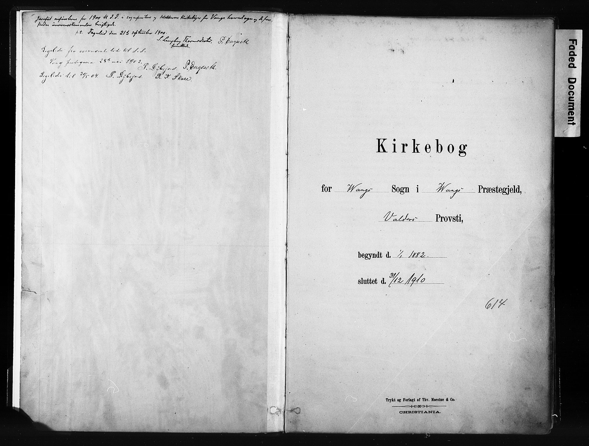 Vang prestekontor, Valdres, SAH/PREST-140/H/Ha/L0008: Parish register (official) no. 8, 1882-1910