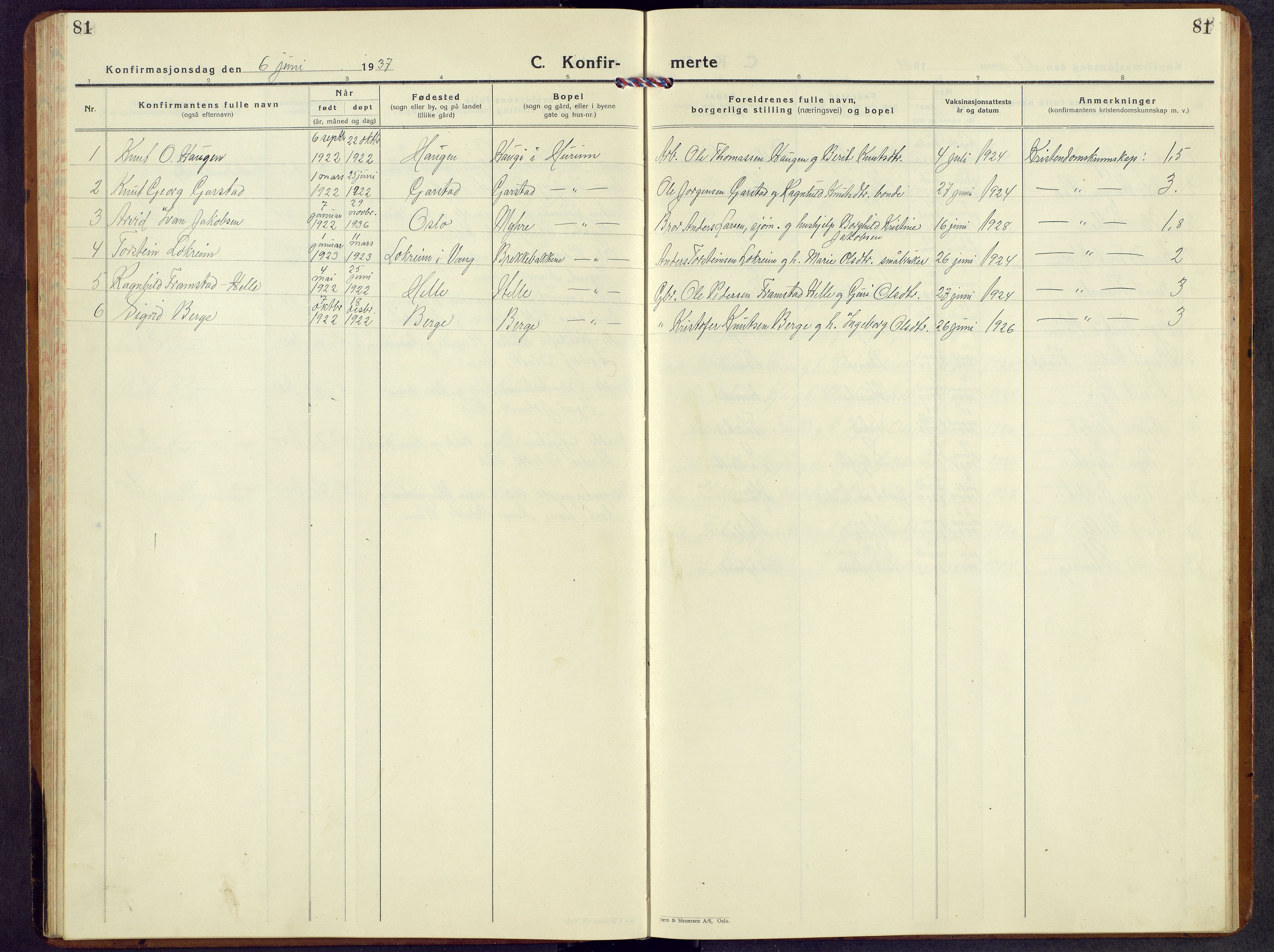 Vang prestekontor, Valdres, AV/SAH-PREST-140/H/Hb/L0008: Parish register (copy) no. 8, 1925-1967, p. 81