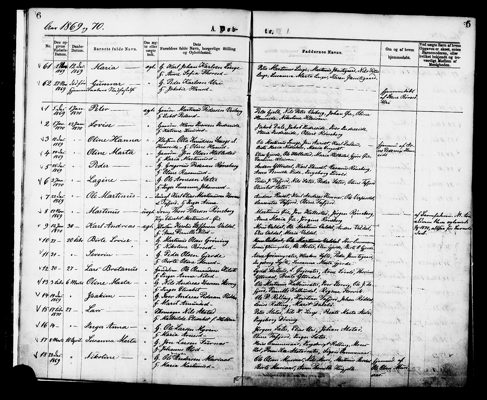 Ministerialprotokoller, klokkerbøker og fødselsregistre - Møre og Romsdal, SAT/A-1454/519/L0254: Parish register (official) no. 519A13, 1868-1883, p. 6