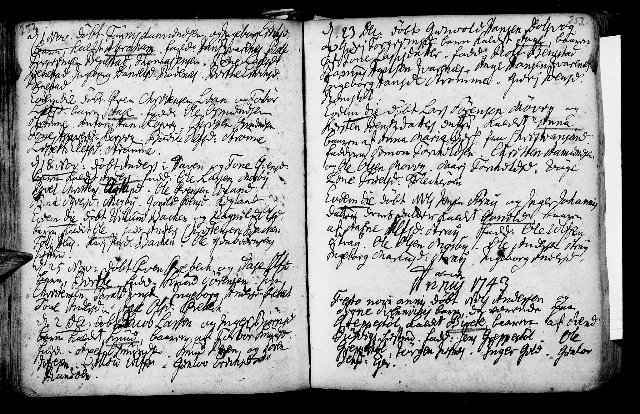 Oddernes sokneprestkontor, AV/SAK-1111-0033/F/Fa/Faa/L0002: Parish register (official) no. A 2, 1719-1764, p. 252-253