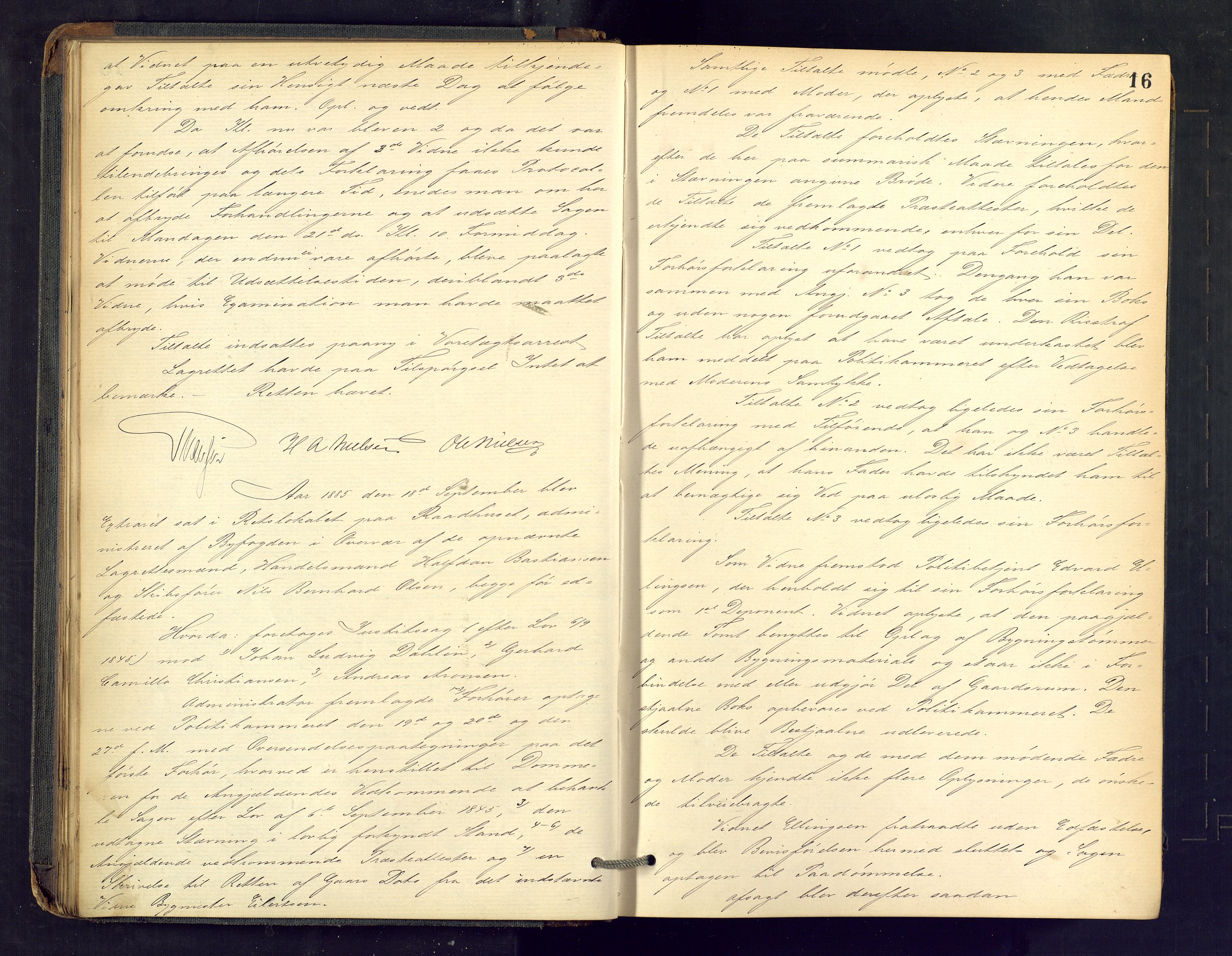 Drammen byfogd, AV/SAKO-A-222/F/Fe/L0023: Ekstrarettsprotokoll, 1885-1891, p. 16