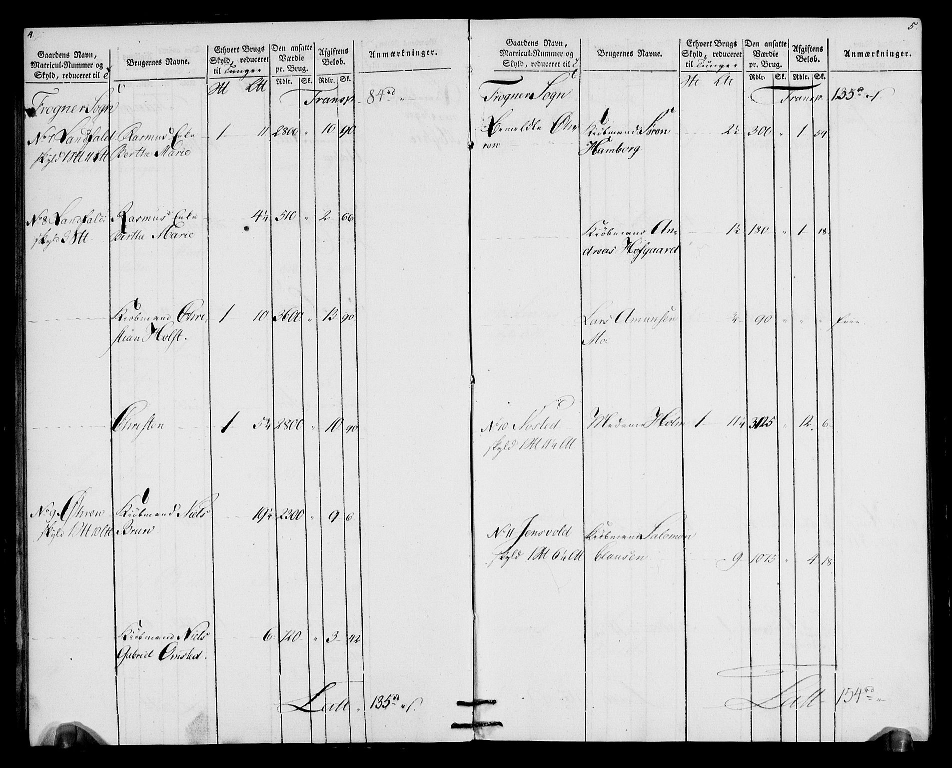 Rentekammeret inntil 1814, Realistisk ordnet avdeling, AV/RA-EA-4070/N/Ne/Nea/L0066: Buskerud fogderi. Oppebørselsregister for Lier, Røyken og Hurum prestegjeld, 1803-1804, p. 5