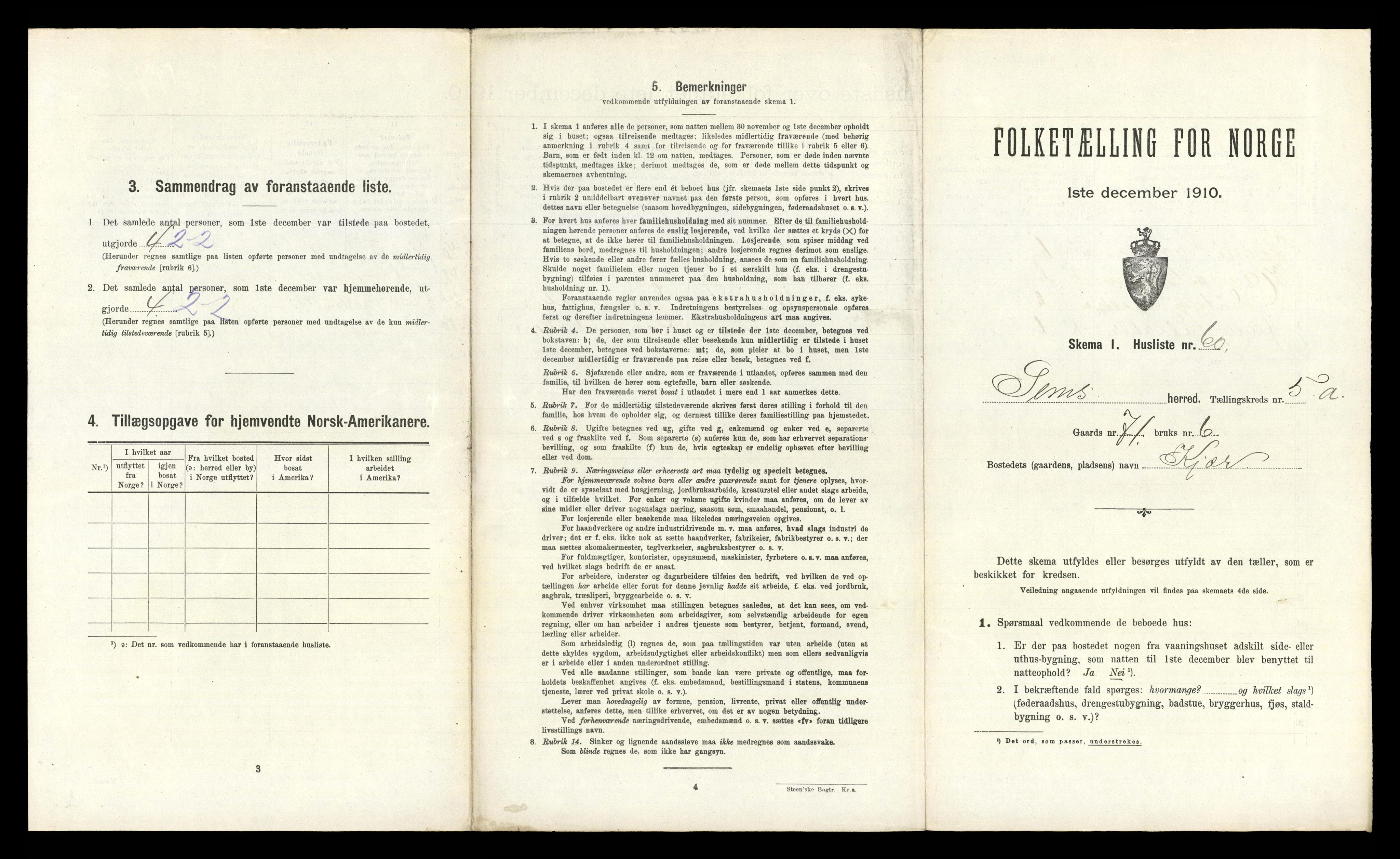 RA, 1910 census for Sem, 1910, p. 770