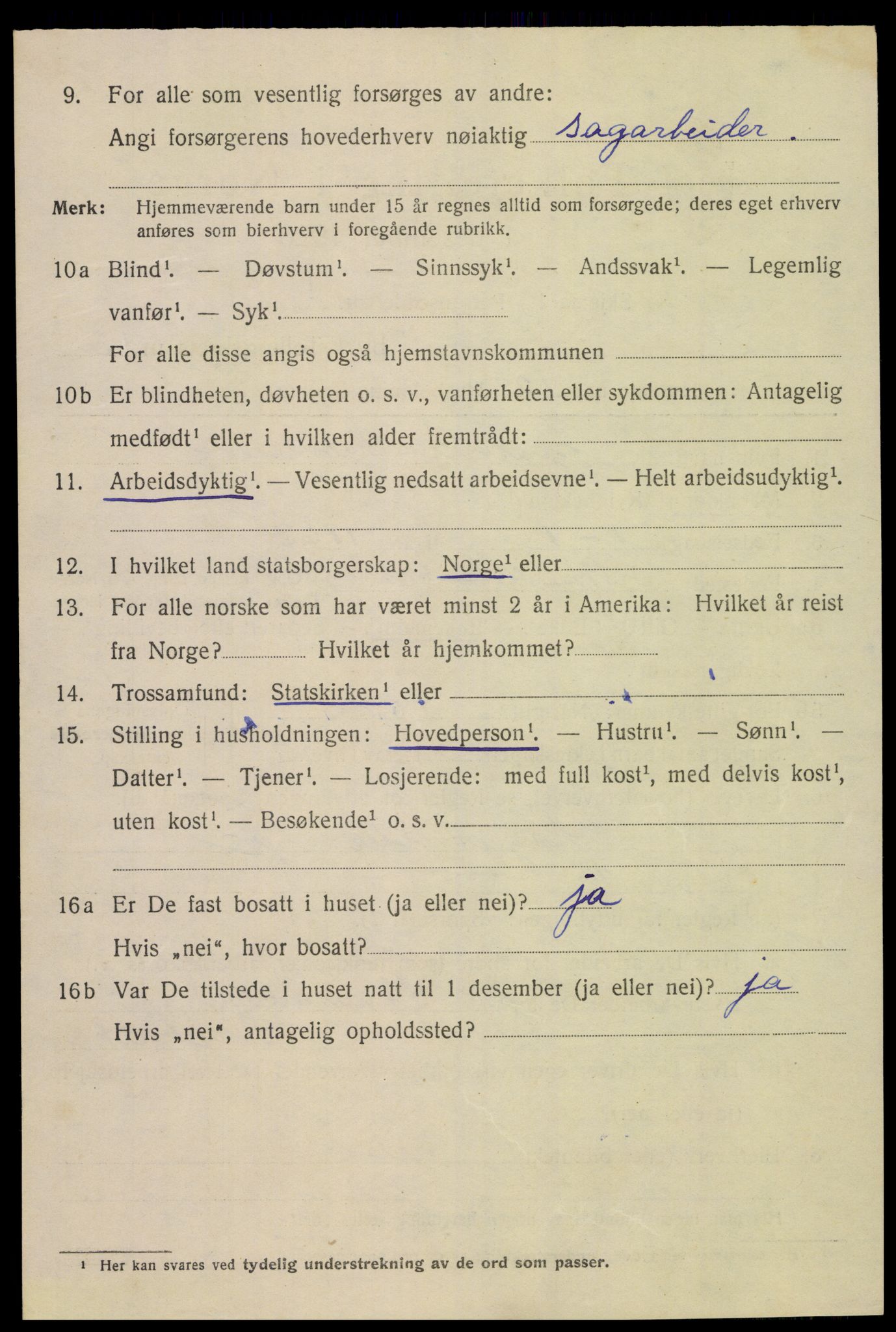 SAK, 1920 census for Mandal, 1920, p. 6880