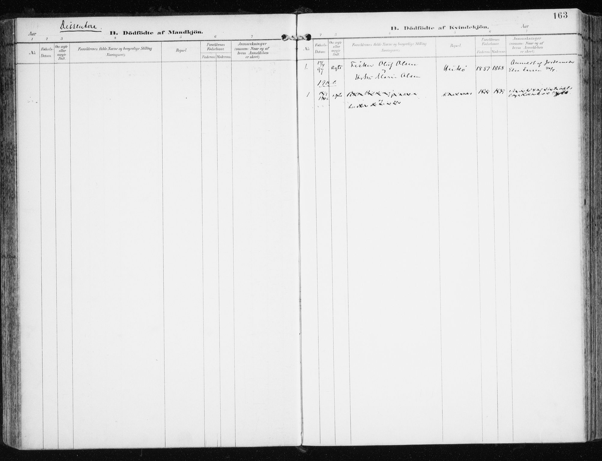 Tromsøysund sokneprestkontor, SATØ/S-1304/G/Ga/L0006kirke: Parish register (official) no. 6, 1897-1906, p. 163