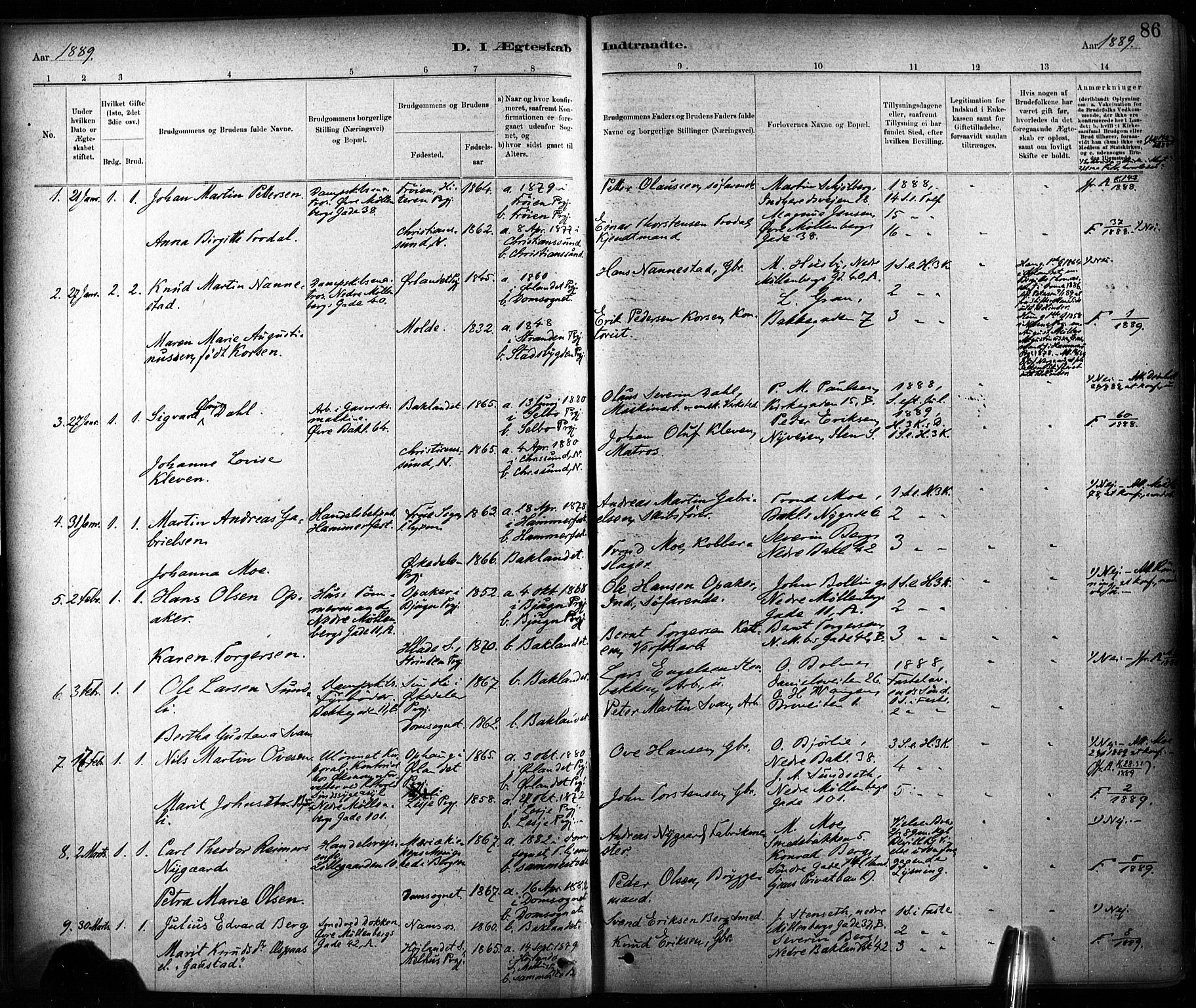 Ministerialprotokoller, klokkerbøker og fødselsregistre - Sør-Trøndelag, AV/SAT-A-1456/604/L0189: Parish register (official) no. 604A10, 1878-1892, p. 86