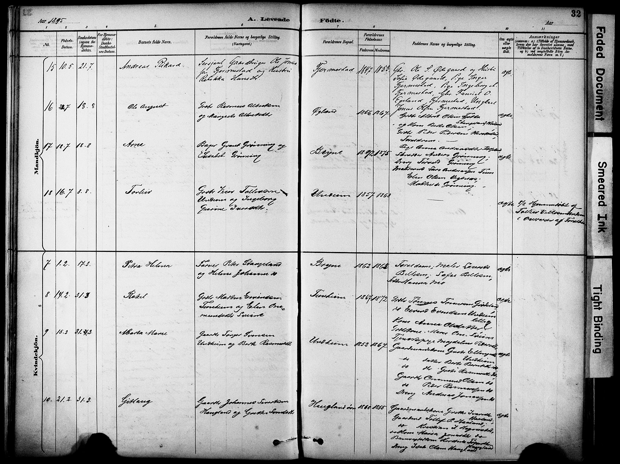 Lye sokneprestkontor, AV/SAST-A-101794/001/30BA/L0011: Parish register (official) no. A 9, 1893-1903, p. 32