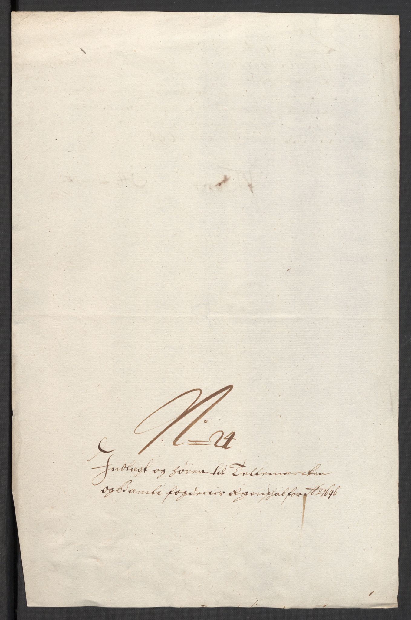 Rentekammeret inntil 1814, Reviderte regnskaper, Fogderegnskap, RA/EA-4092/R36/L2095: Fogderegnskap Øvre og Nedre Telemark og Bamble, 1696, p. 196