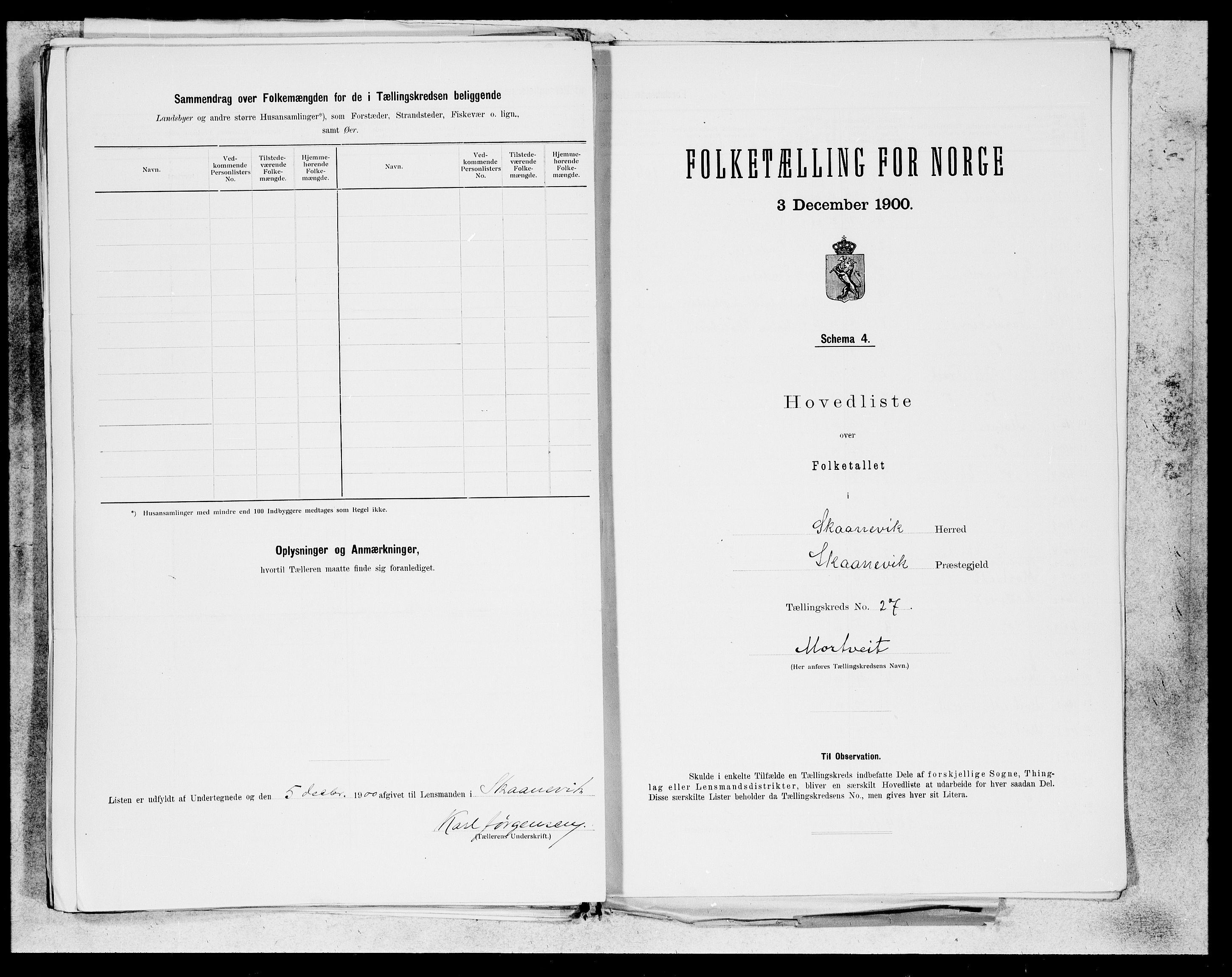 SAB, 1900 census for Skånevik, 1900, p. 53