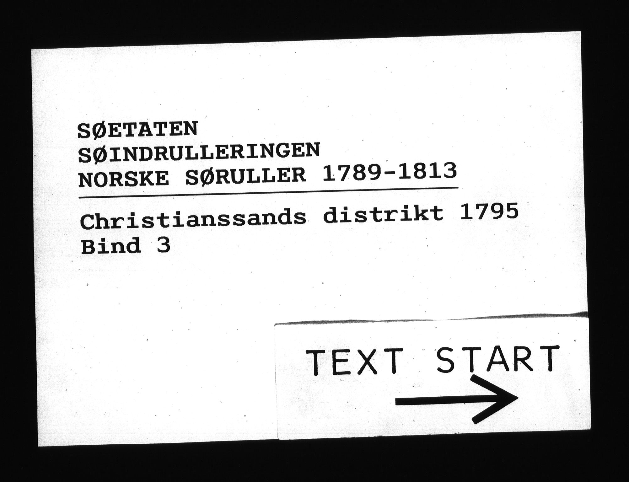 Sjøetaten, RA/EA-3110/F/L0024: Kristiansand distrikt, bind 3, 1795