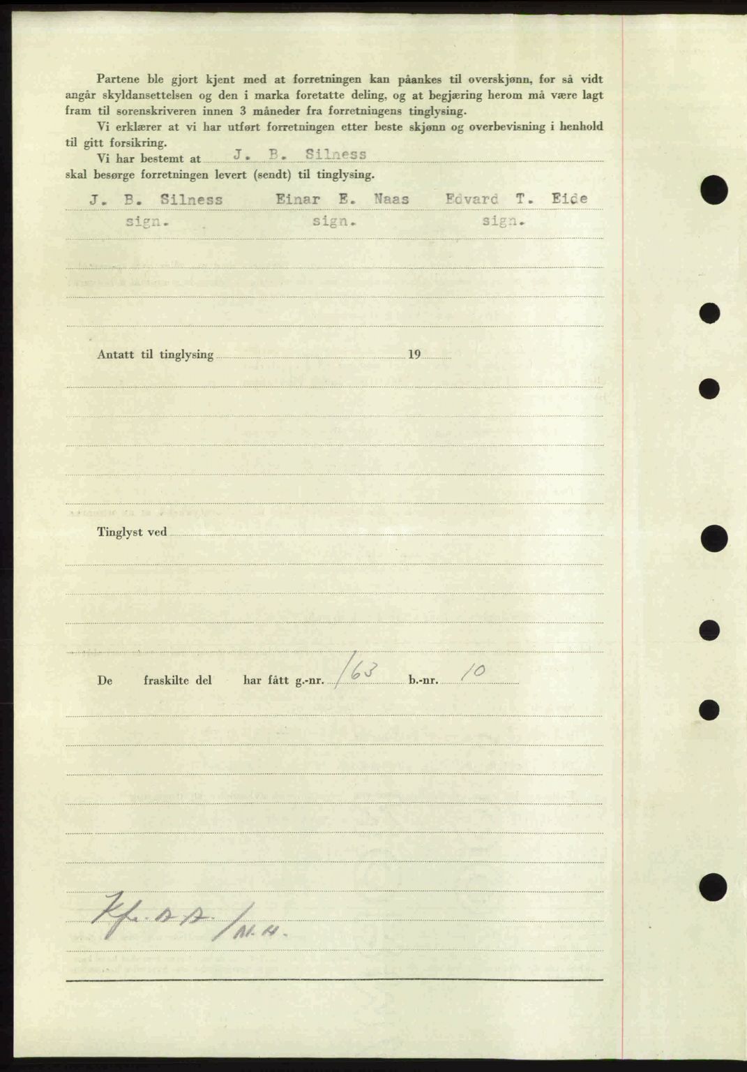 Nordmøre sorenskriveri, AV/SAT-A-4132/1/2/2Ca: Mortgage book no. A103, 1946-1947, Diary no: : 137/1947