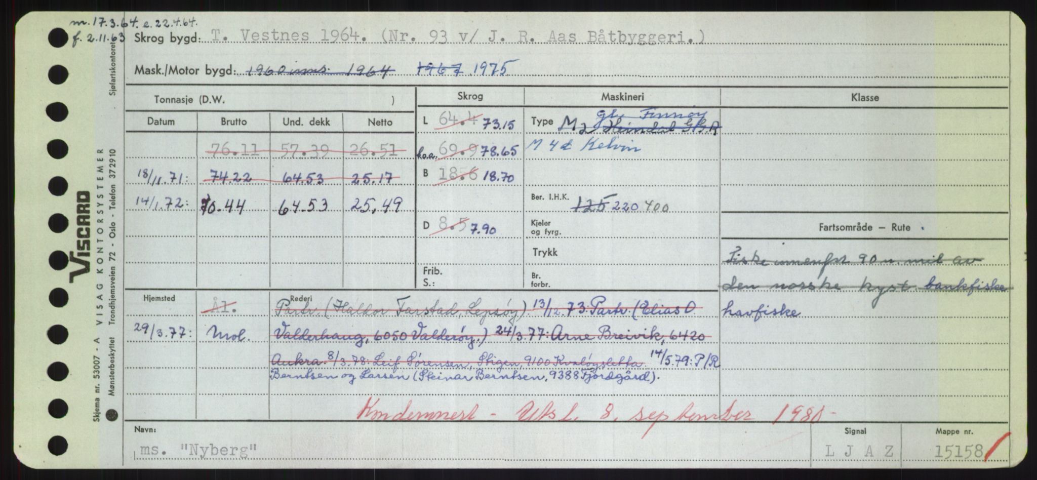 Sjøfartsdirektoratet med forløpere, Skipsmålingen, RA/S-1627/H/Hd/L0027: Fartøy, Norhop-Nør, p. 335