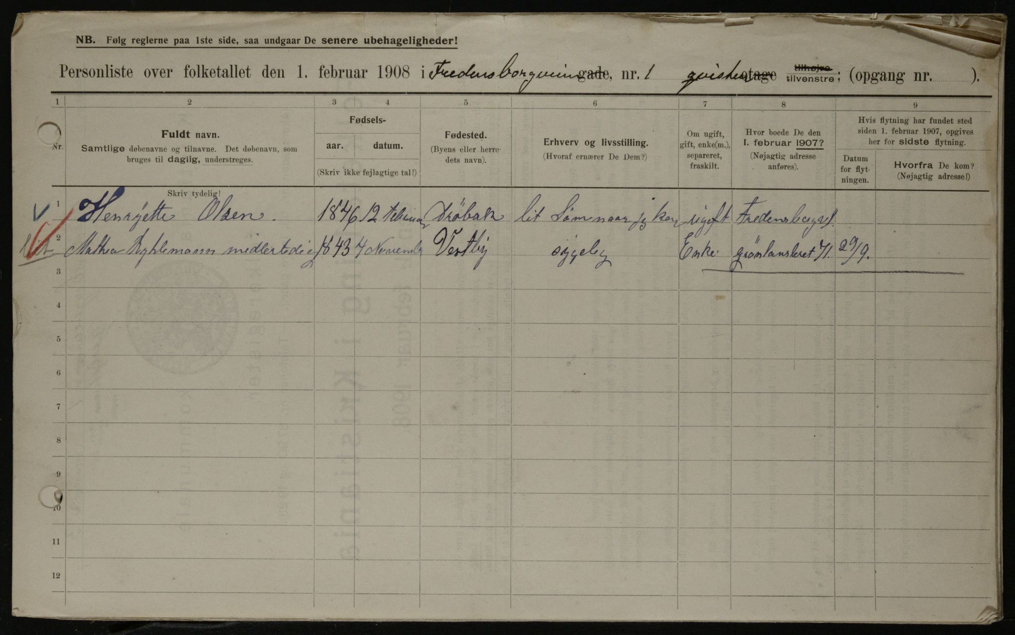 OBA, Municipal Census 1908 for Kristiania, 1908, p. 23081