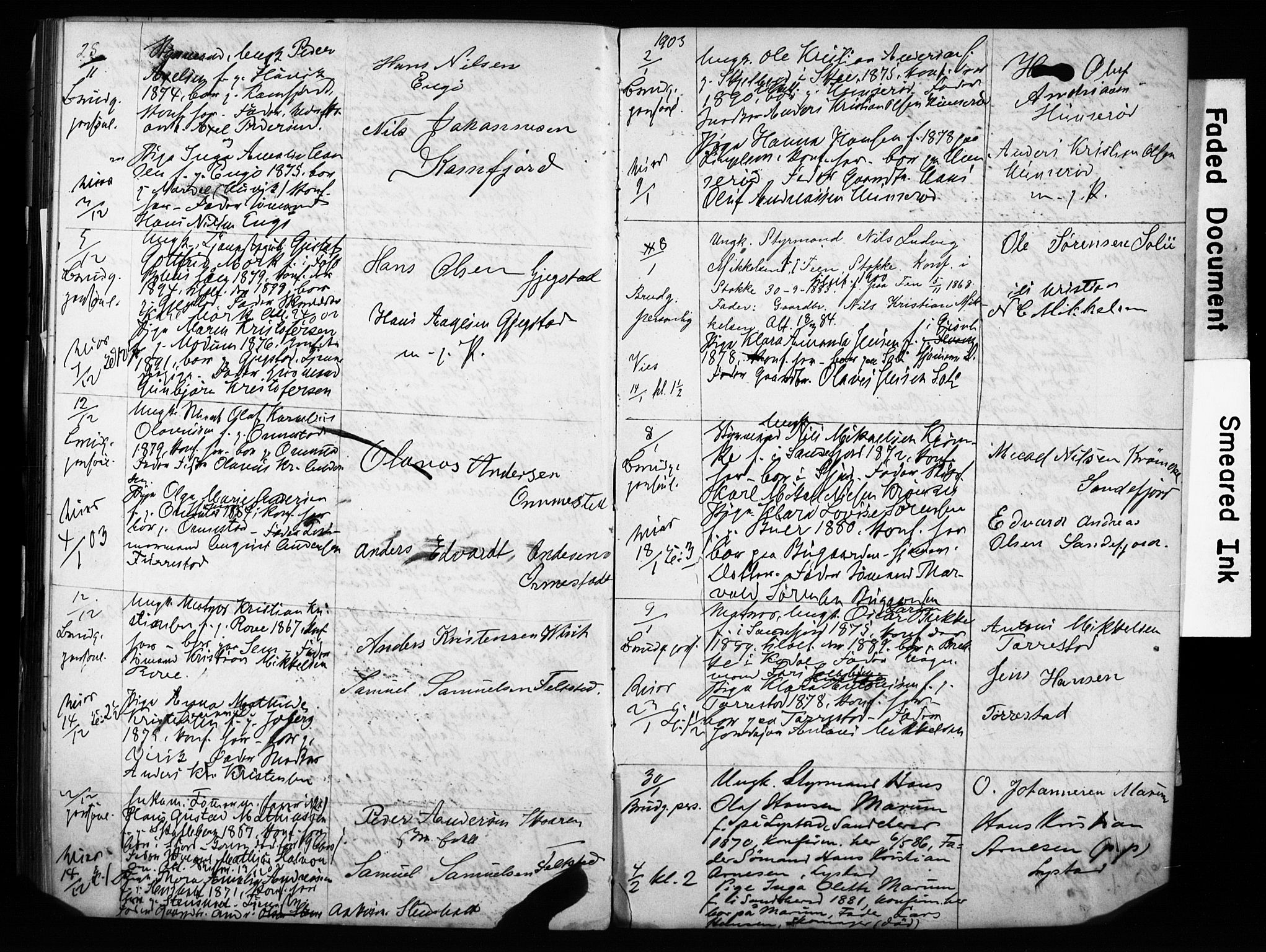 Sandar kirkebøker, AV/SAKO-A-243/H/Ha/L0002: Banns register no. 2, 1880-1904