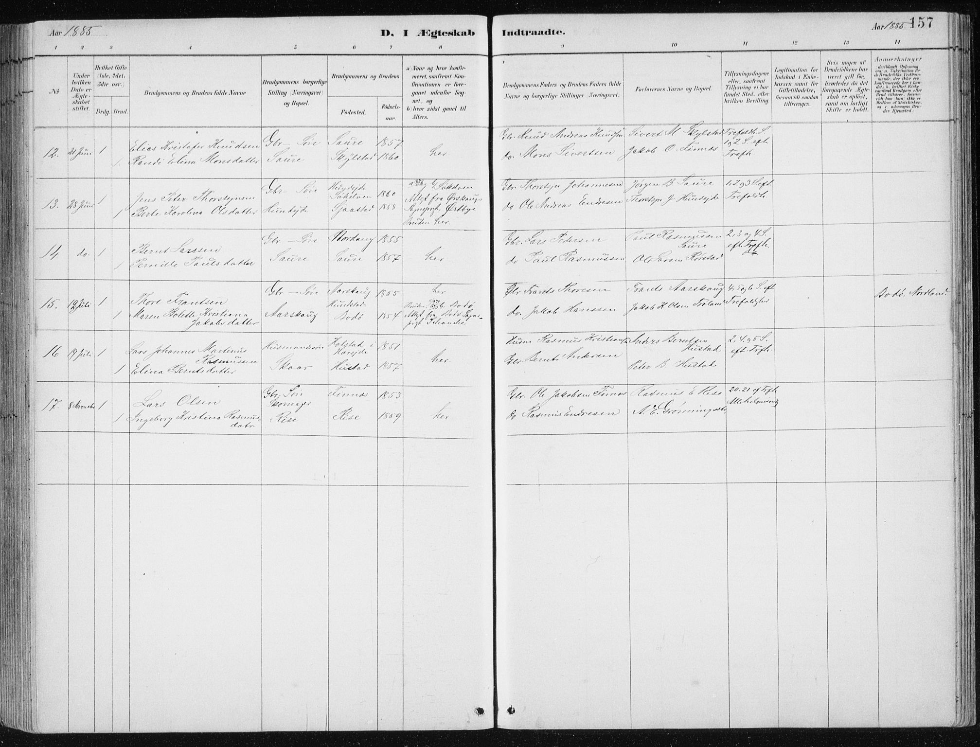 Ministerialprotokoller, klokkerbøker og fødselsregistre - Møre og Romsdal, AV/SAT-A-1454/515/L0215: Parish register (copy) no. 515C02, 1884-1906, p. 157