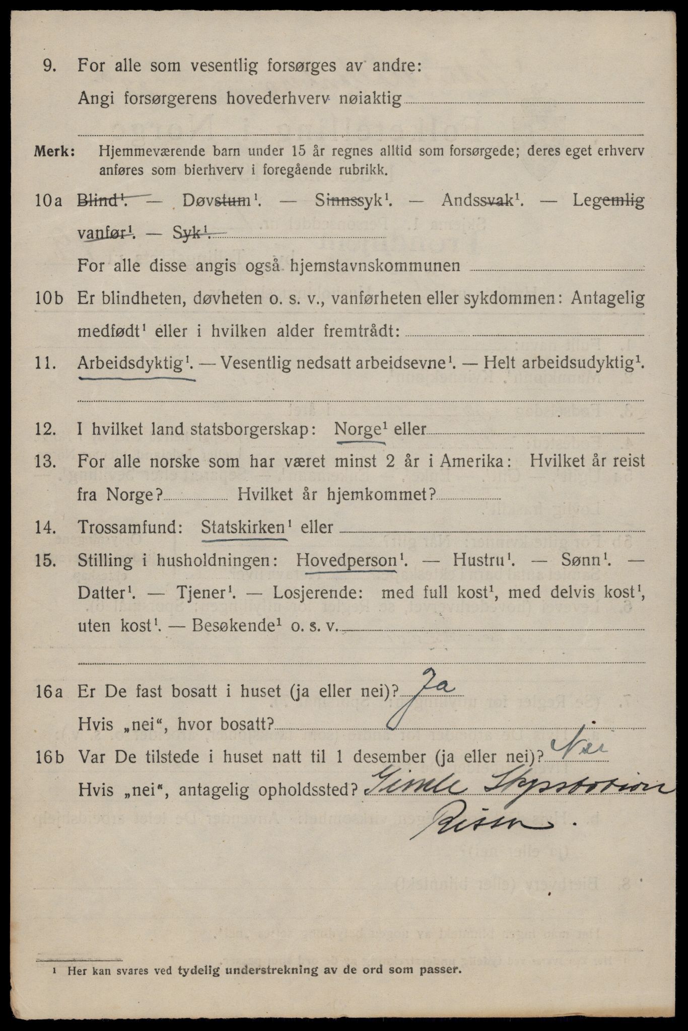 SAT, 1920 census for Trondheim, 1920, p. 103021