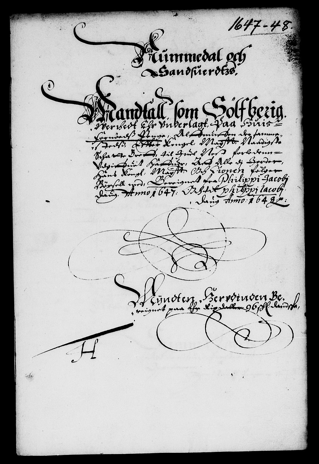 Rentekammeret inntil 1814, Reviderte regnskaper, Lensregnskaper, RA/EA-5023/R/Rb/Rbn/L0003: Numedal og Sandsvær len, 1643-1648