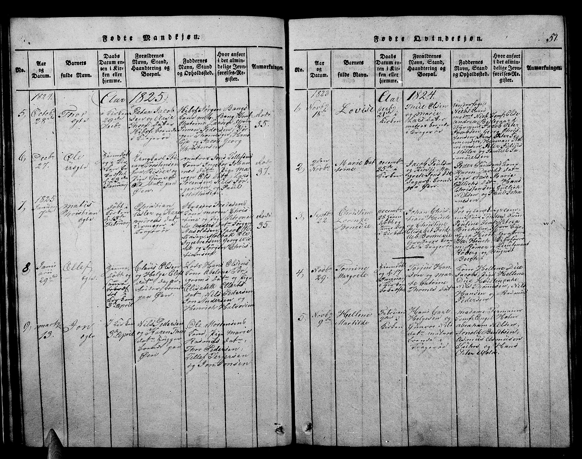 Kragerø kirkebøker, AV/SAKO-A-278/F/Fa/L0004: Parish register (official) no. 4, 1814-1831, p. 51