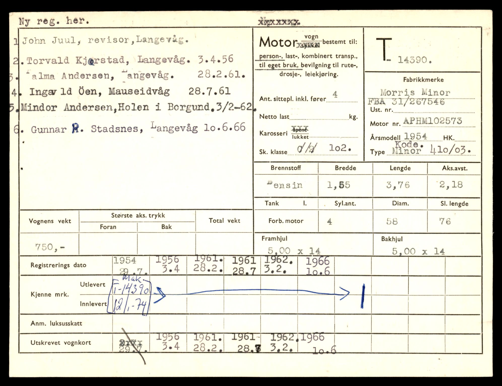Møre og Romsdal vegkontor - Ålesund trafikkstasjon, AV/SAT-A-4099/F/Fe/L0045: Registreringskort for kjøretøy T 14320 - T 14444, 1927-1998, p. 1797