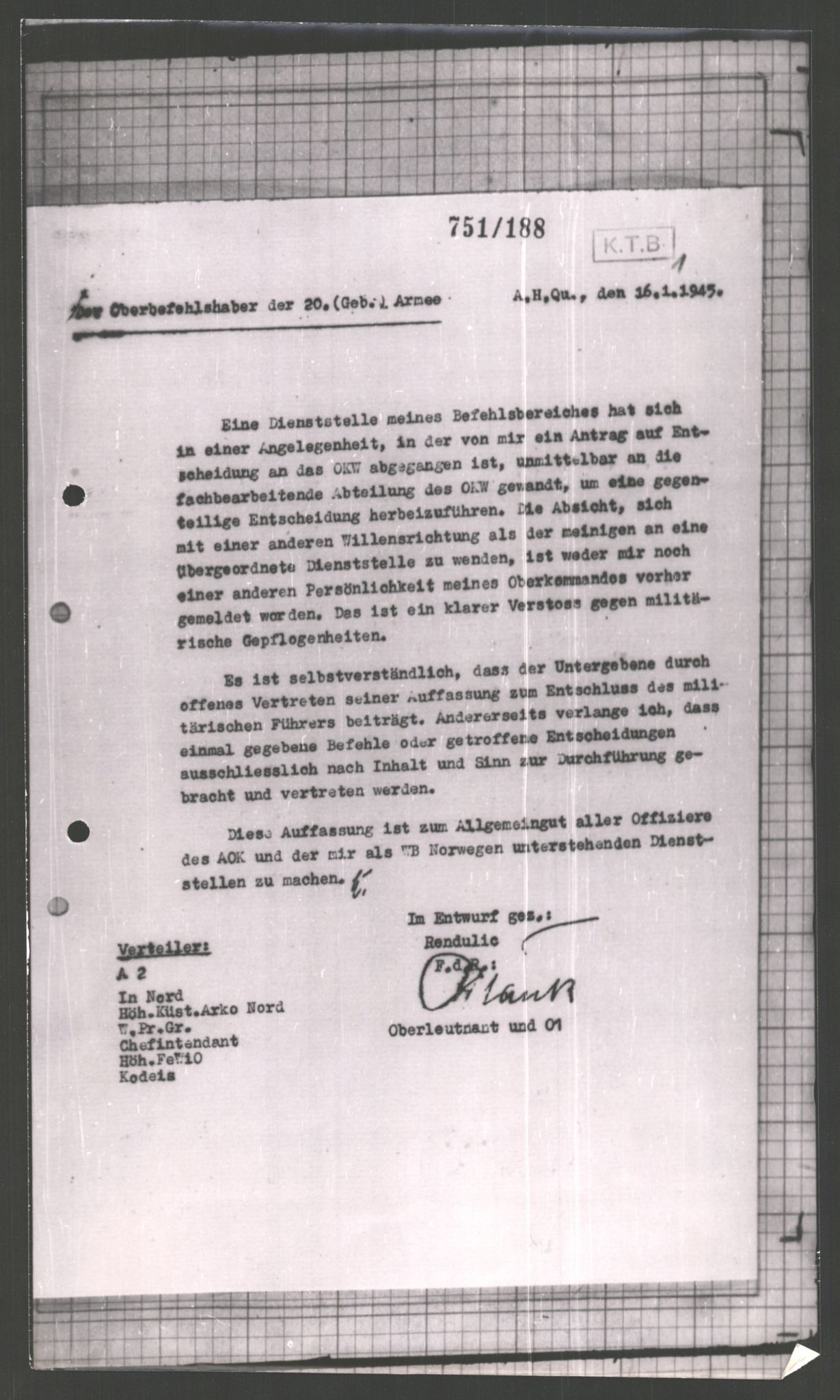 Forsvarets Overkommando. 2 kontor. Arkiv 11.4. Spredte tyske arkivsaker, AV/RA-RAFA-7031/D/Dar/Dara/L0002: Krigsdagbøker for 20. Gebirgs-Armee-Oberkommando (AOK 20), 1945, p. 84