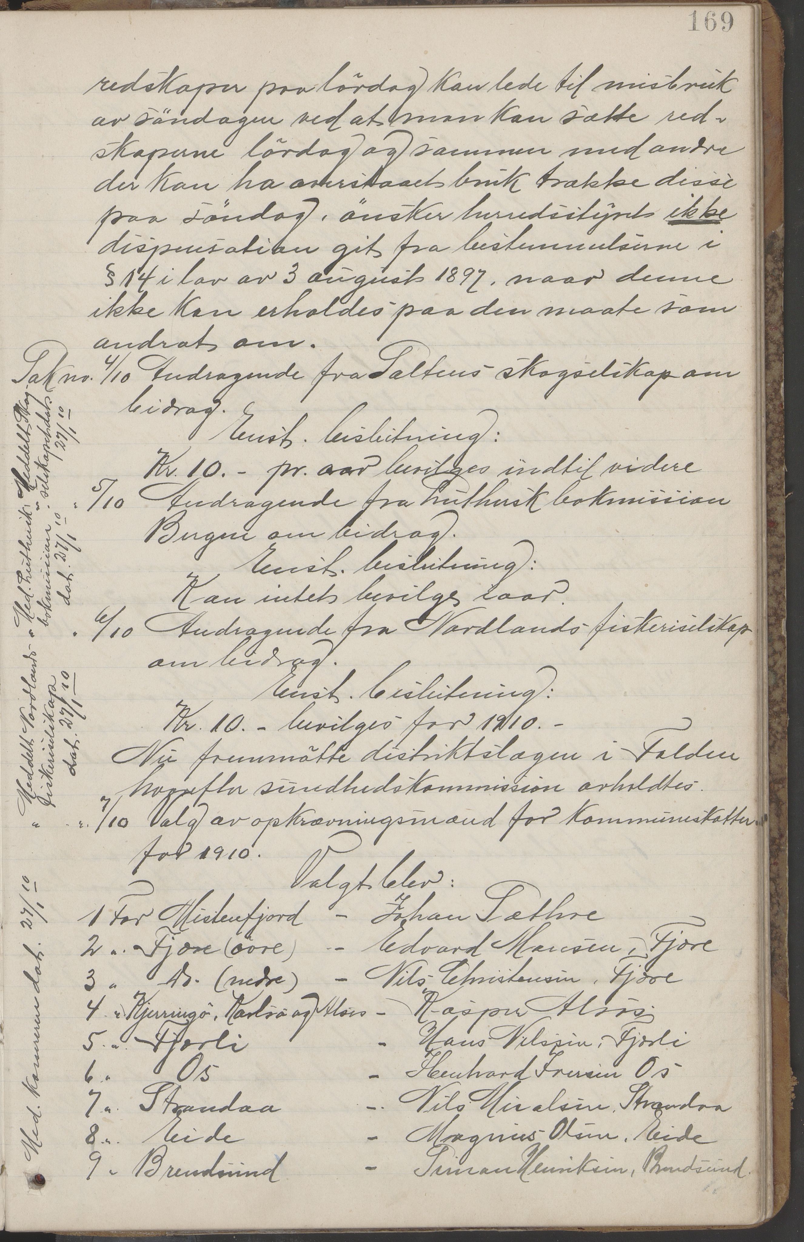 Kjerringøy kommune. Formannskapet, AIN/K-18441.150/A/Aa/L0002: Forhandlingsprotokoll Norfolden- Kjerringø formanskap, 1900-1911