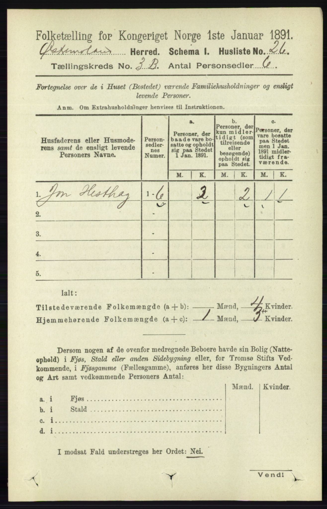 RA, 1891 census for 0918 Austre Moland, 1891, p. 1737