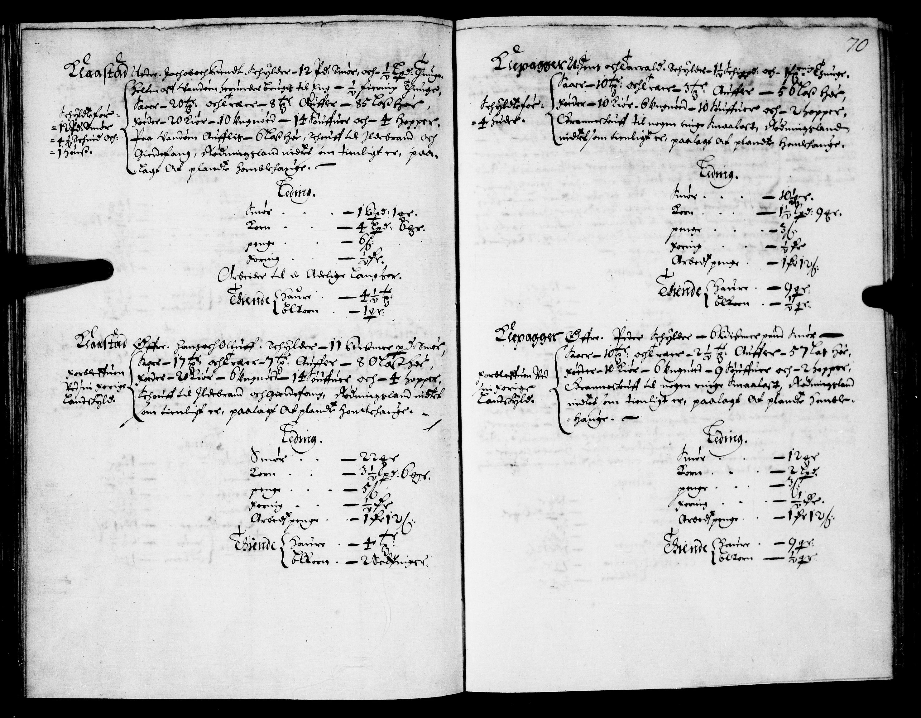 Rentekammeret inntil 1814, Realistisk ordnet avdeling, AV/RA-EA-4070/N/Nb/Nba/L0021: Brunla len, 1667, p. 69b-70a