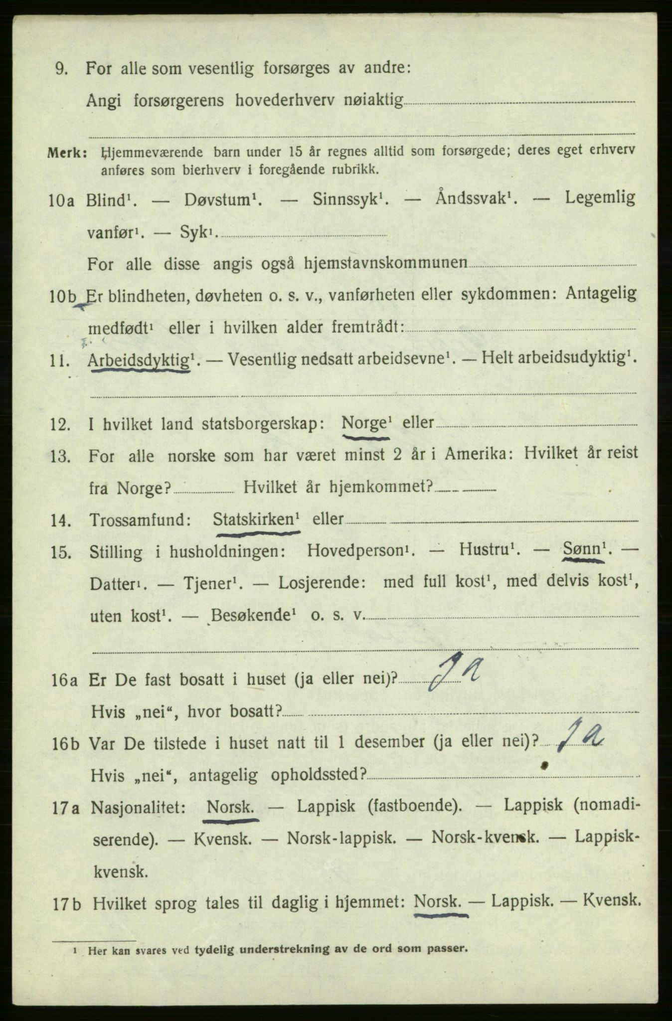 SATØ, 1920 census for Hasvik, 1920, p. 3156