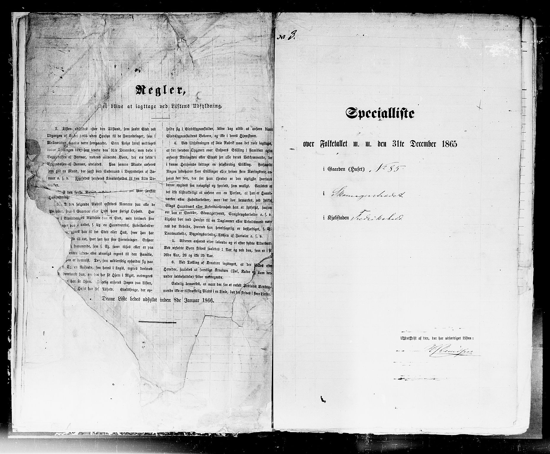 RA, 1865 census for Fredrikshald, 1865, p. 14