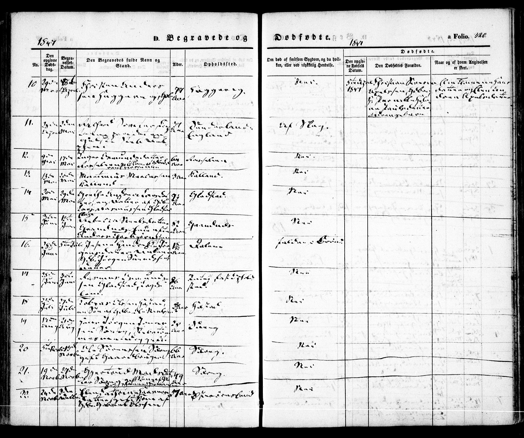 Høvåg sokneprestkontor, SAK/1111-0025/F/Fa/L0003: Parish register (official) no. A 3, 1843-1858, p. 320