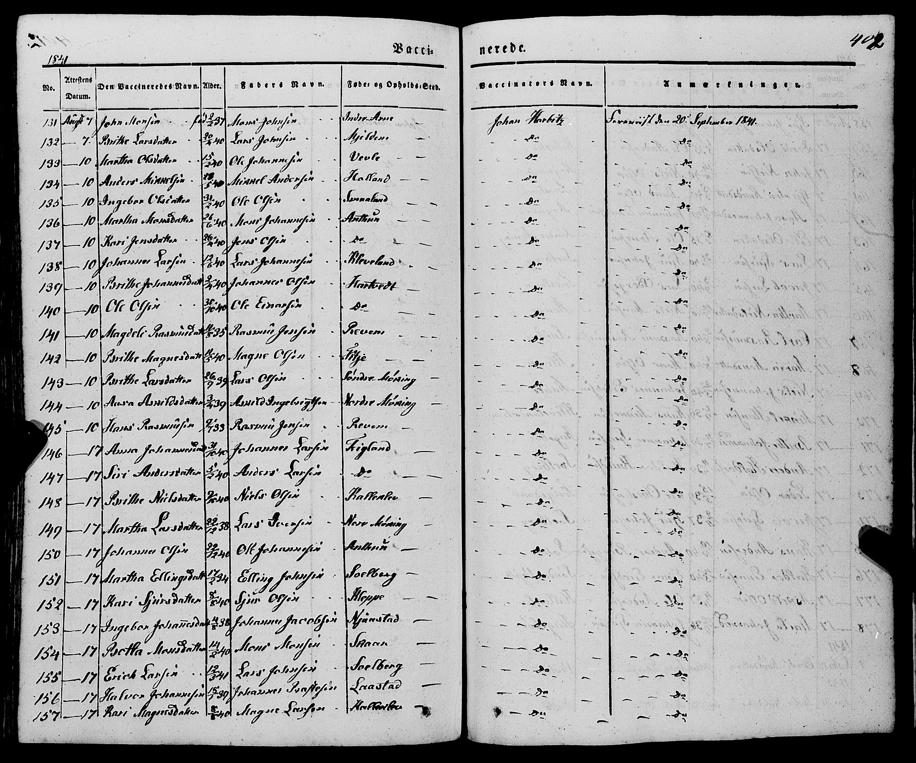 Haus sokneprestembete, AV/SAB-A-75601/H/Haa: Parish register (official) no. A 15, 1838-1847, p. 402