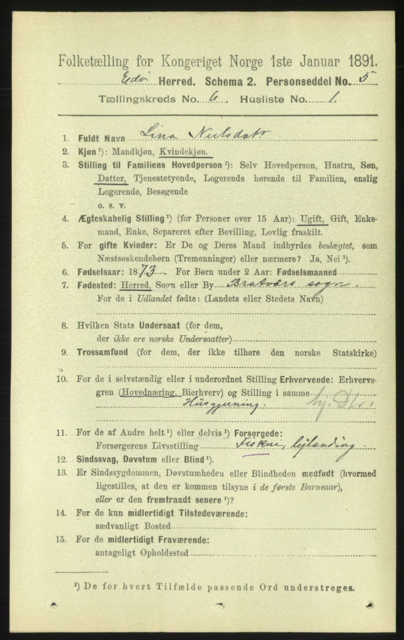 RA, 1891 census for 1573 Edøy, 1891, p. 1359