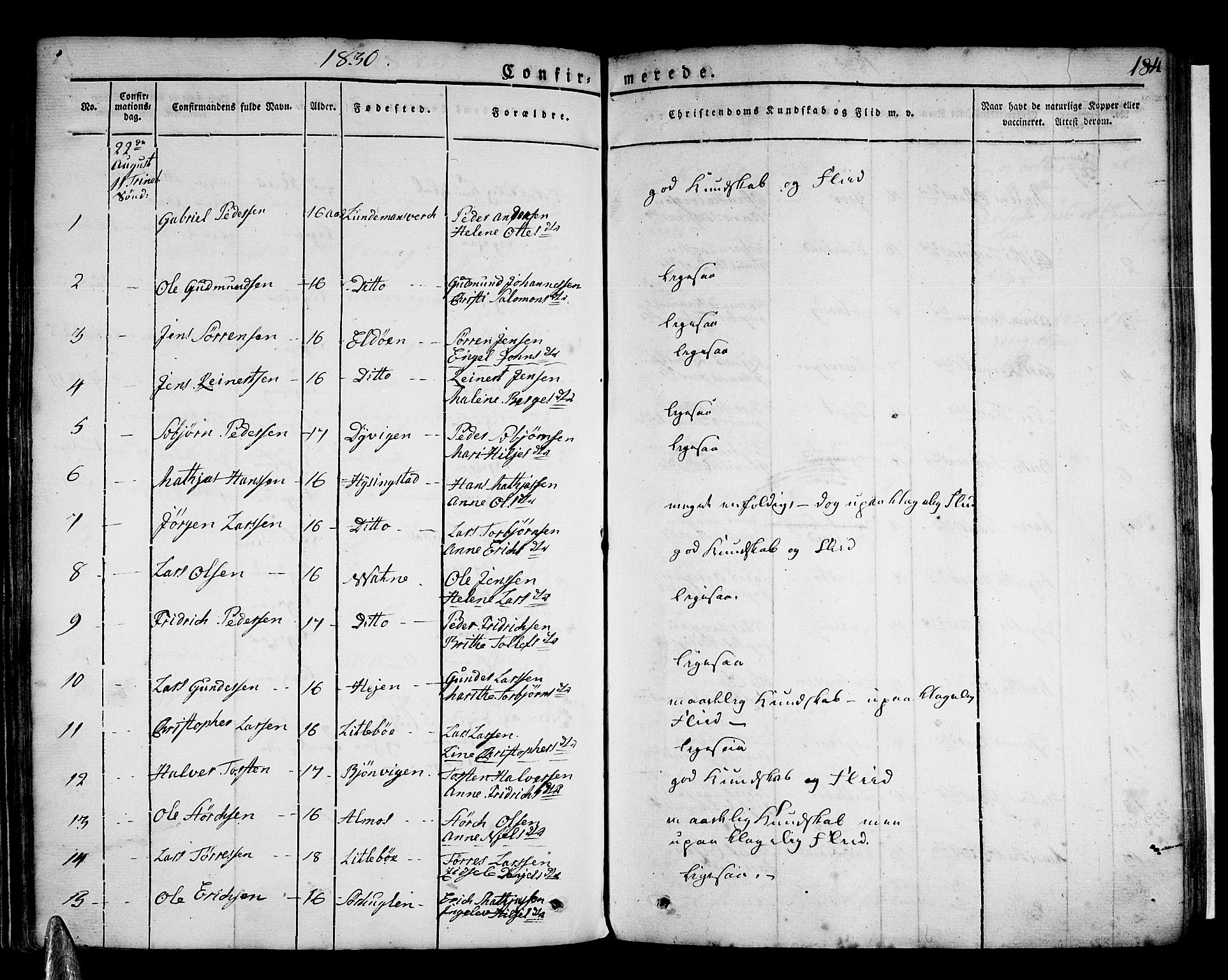Stord sokneprestembete, SAB/A-78201/H/Haa: Parish register (official) no. A 6, 1826-1840, p. 184