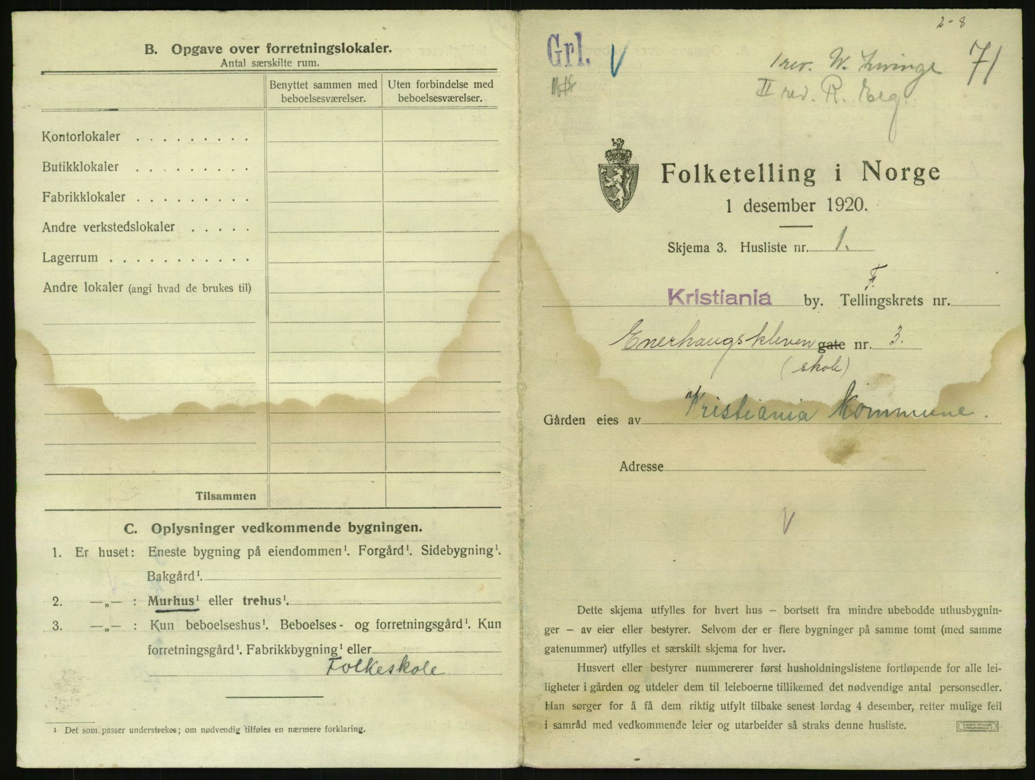 SAO, 1920 census for Kristiania, 1920, p. 20818